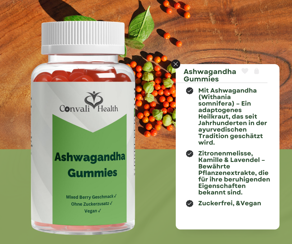 Premium Ashwagandha Gummies 300 + Vitamin B6,- 60 Stk