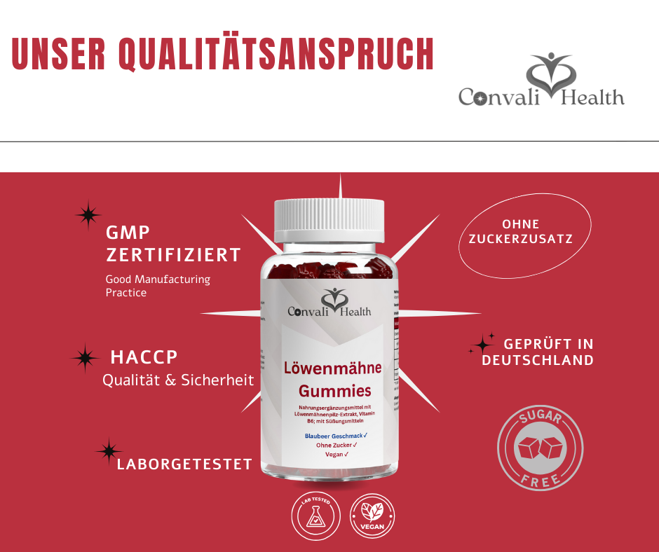 Löwenmähne + Vitamin B6 Gummies - 60 Stk.