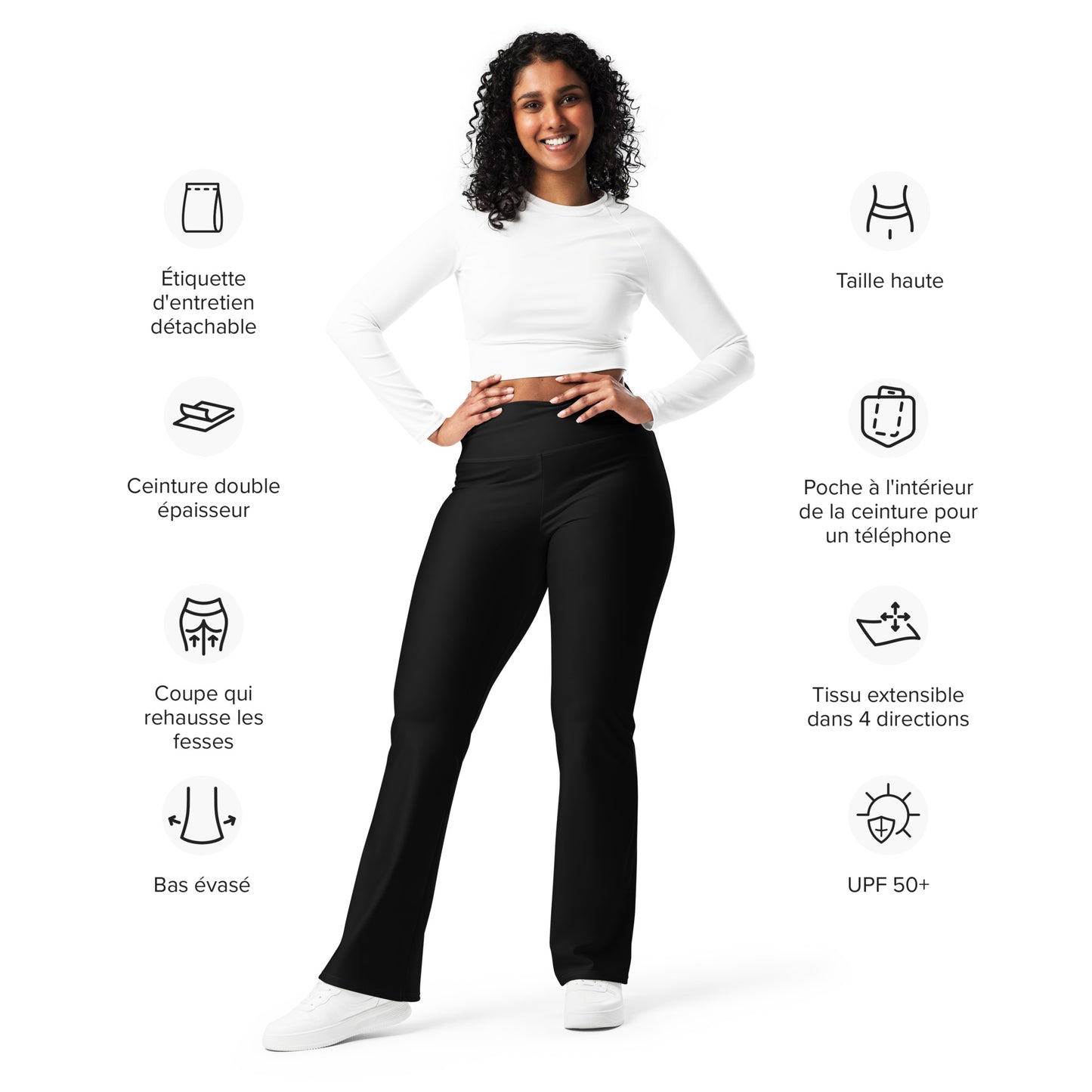 Leggings mit Schlag - schwarz