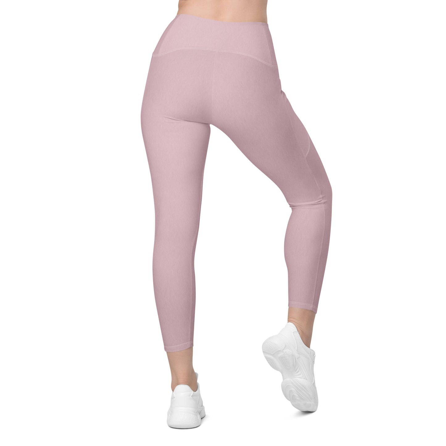 V-Bund-Leggings mit Taschen in Rosé