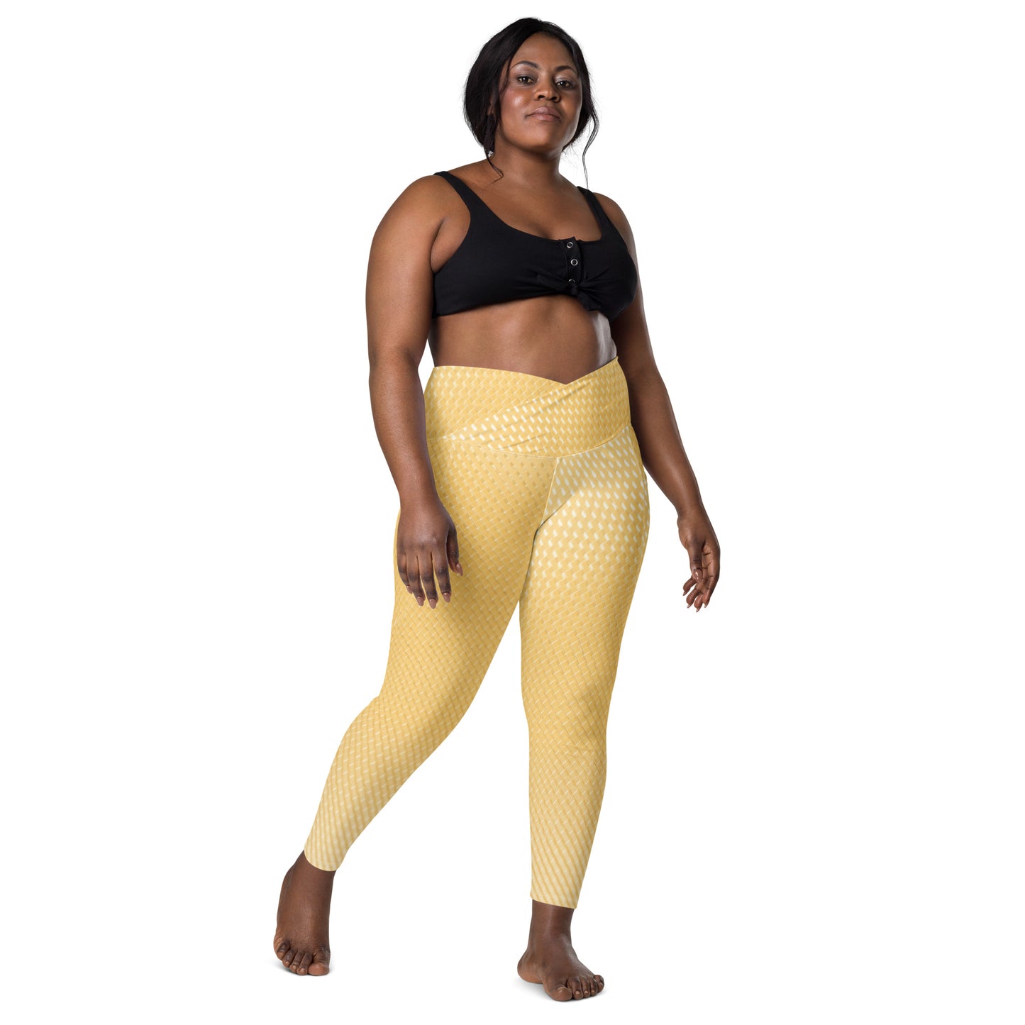 V-Bund-Leggings mit Taschen - Gelb