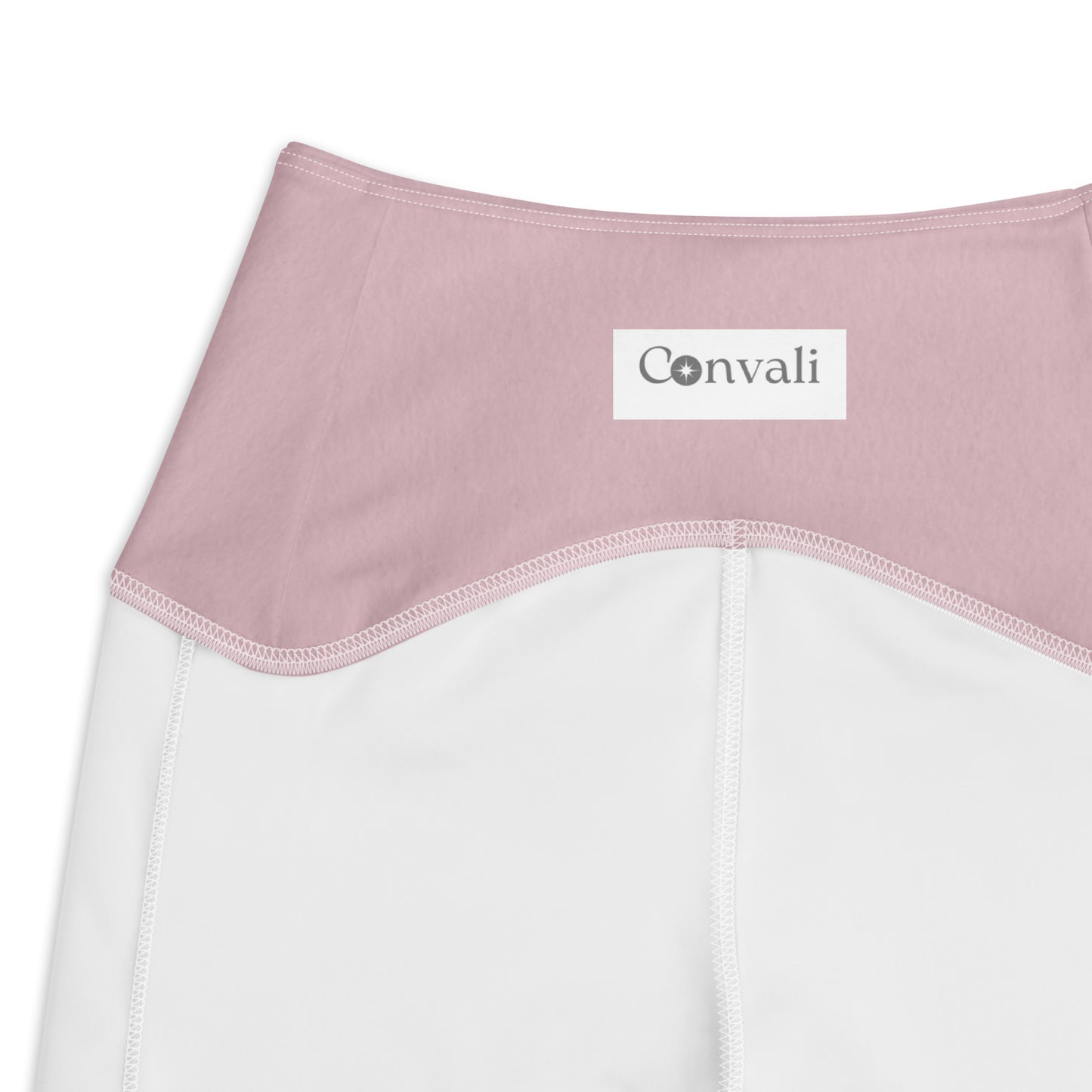 V-Bund-Leggings mit Taschen in Rosé