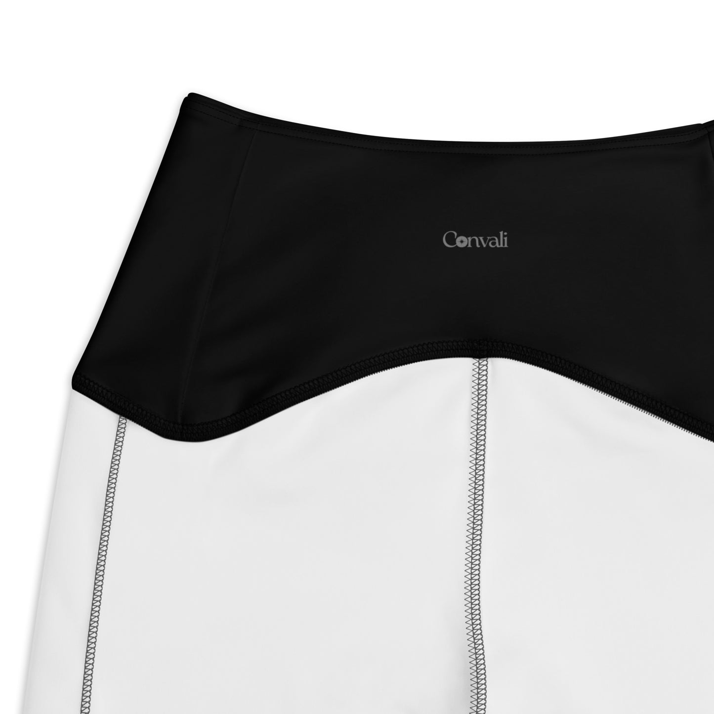 V-Bund-Leggings mit Taschen -schwarz