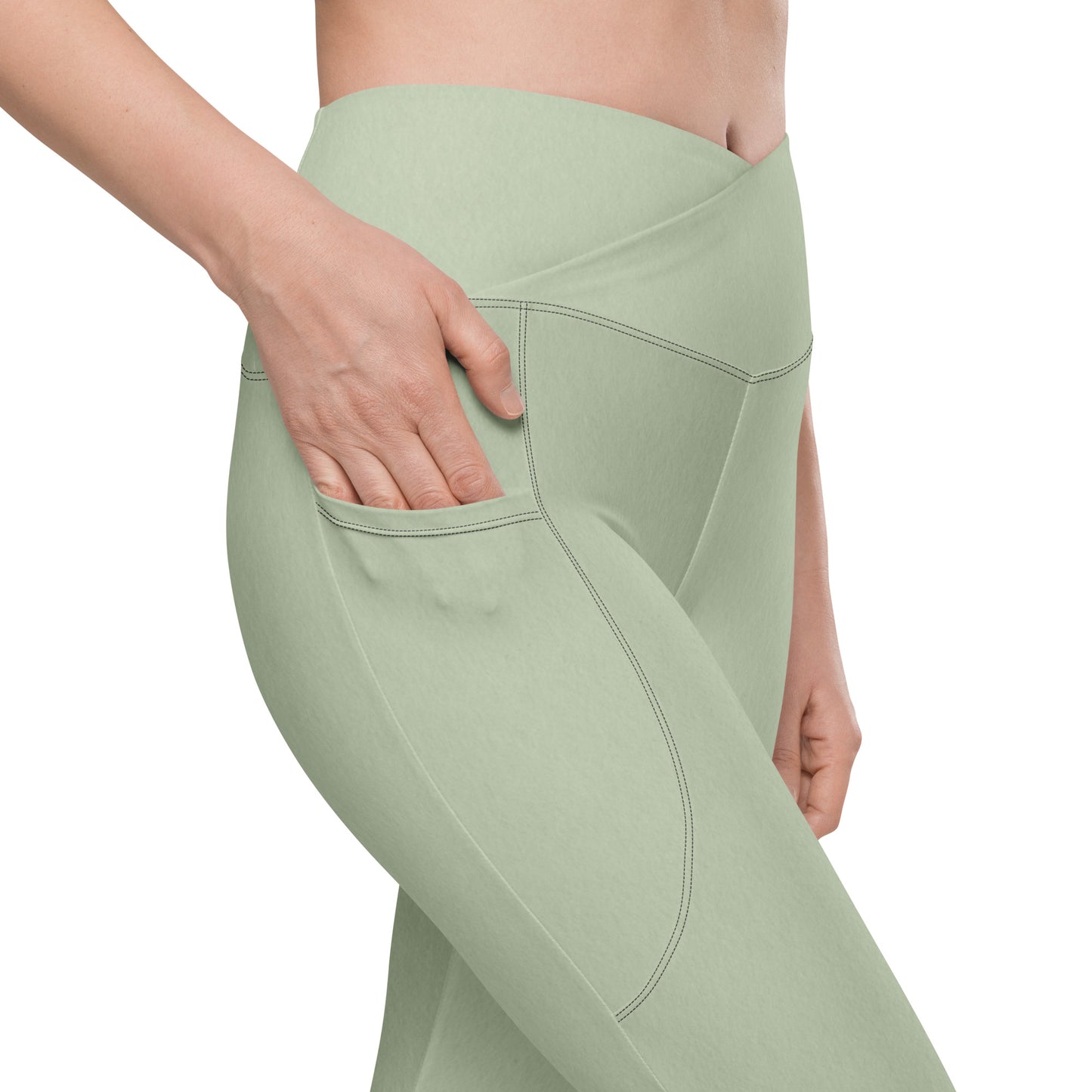 V-Bund-Leggings mit Taschen
