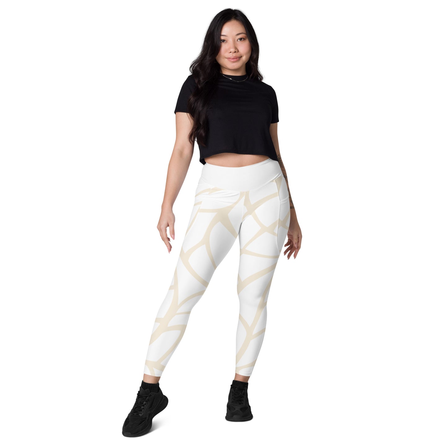 Leggings mit Taschen - Modern Design- beige