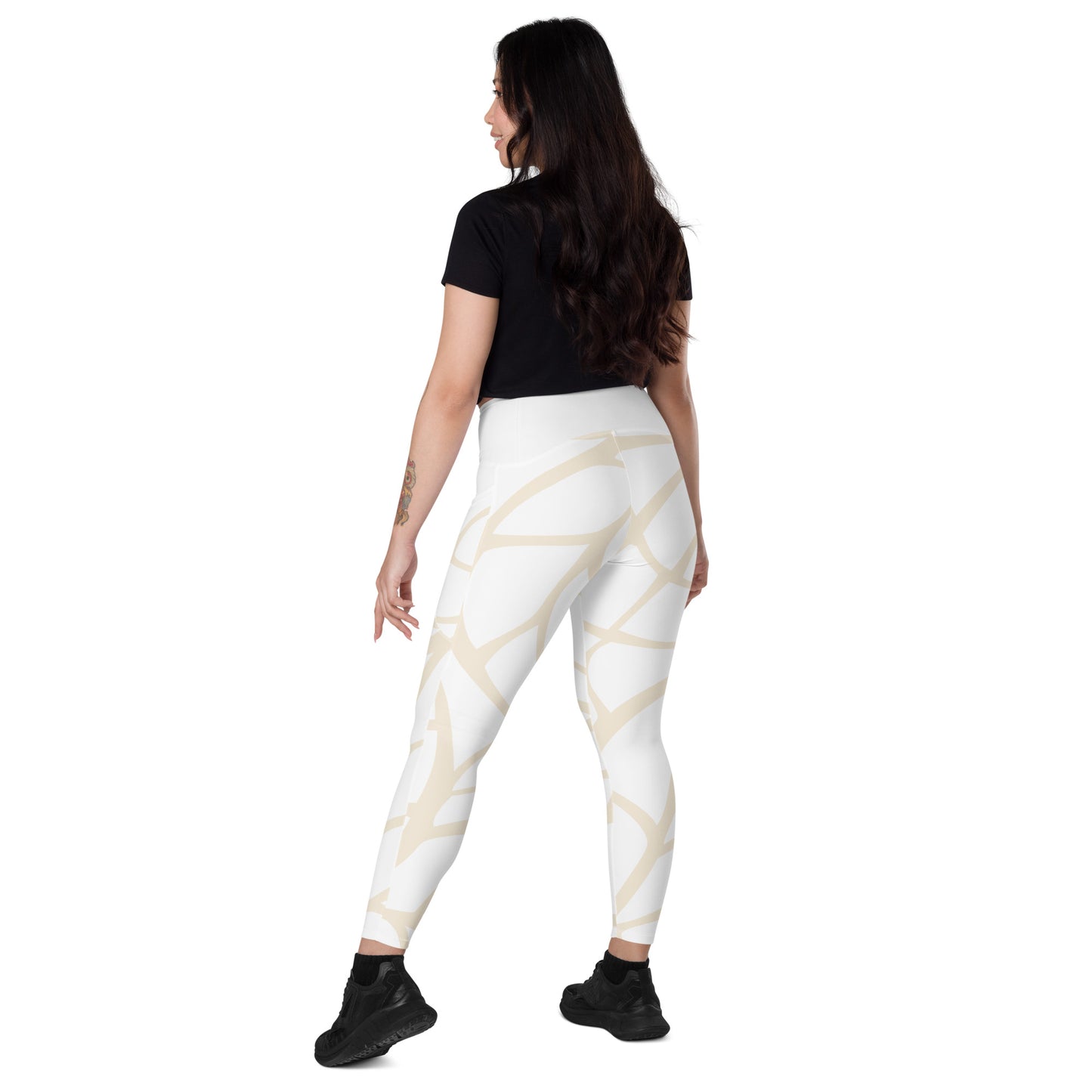 Leggings mit Taschen - Modern Design- beige