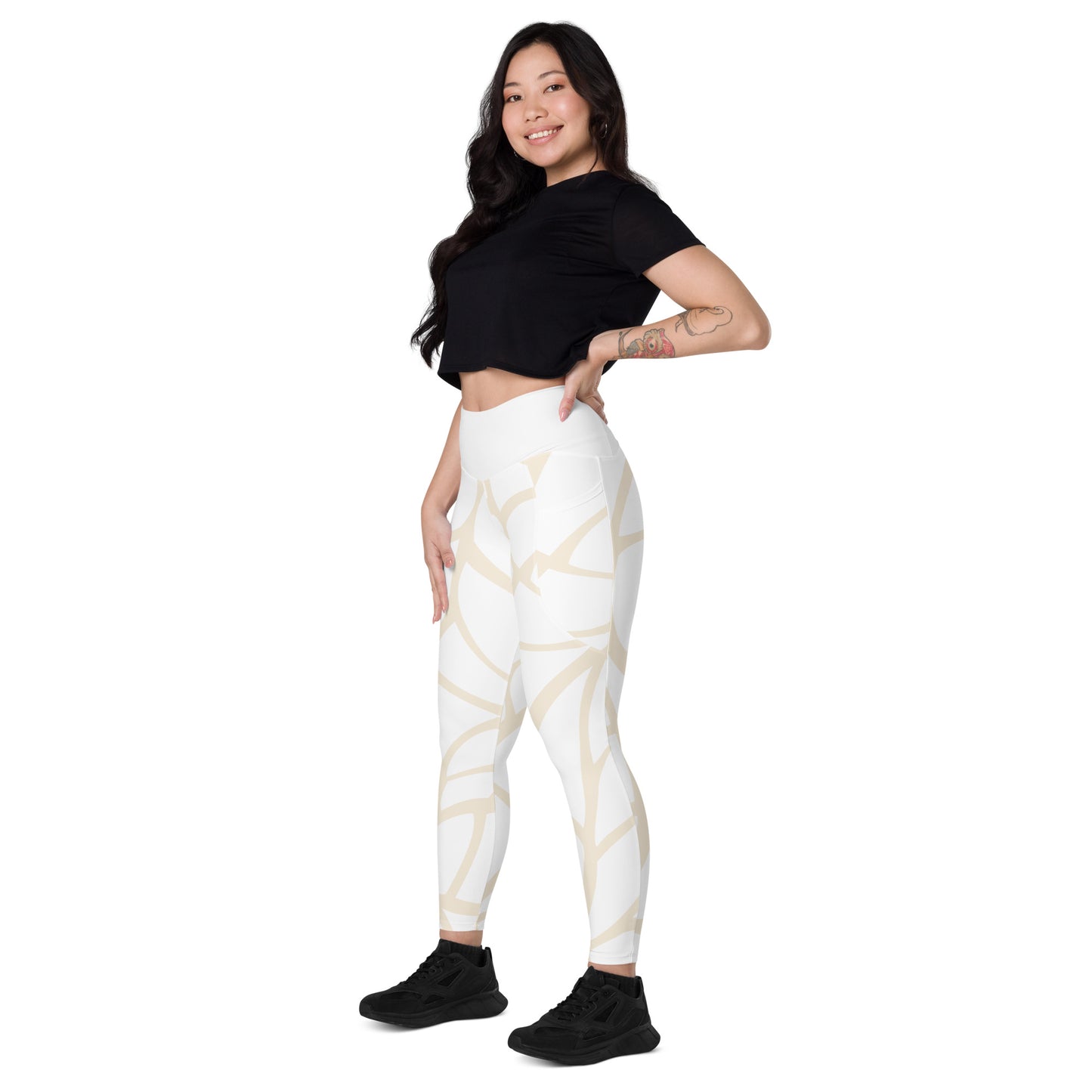 Leggings mit Taschen - Modern Design- beige