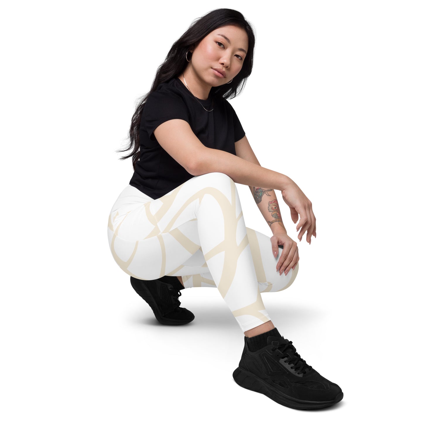 Leggings mit Taschen - Modern Design- beige