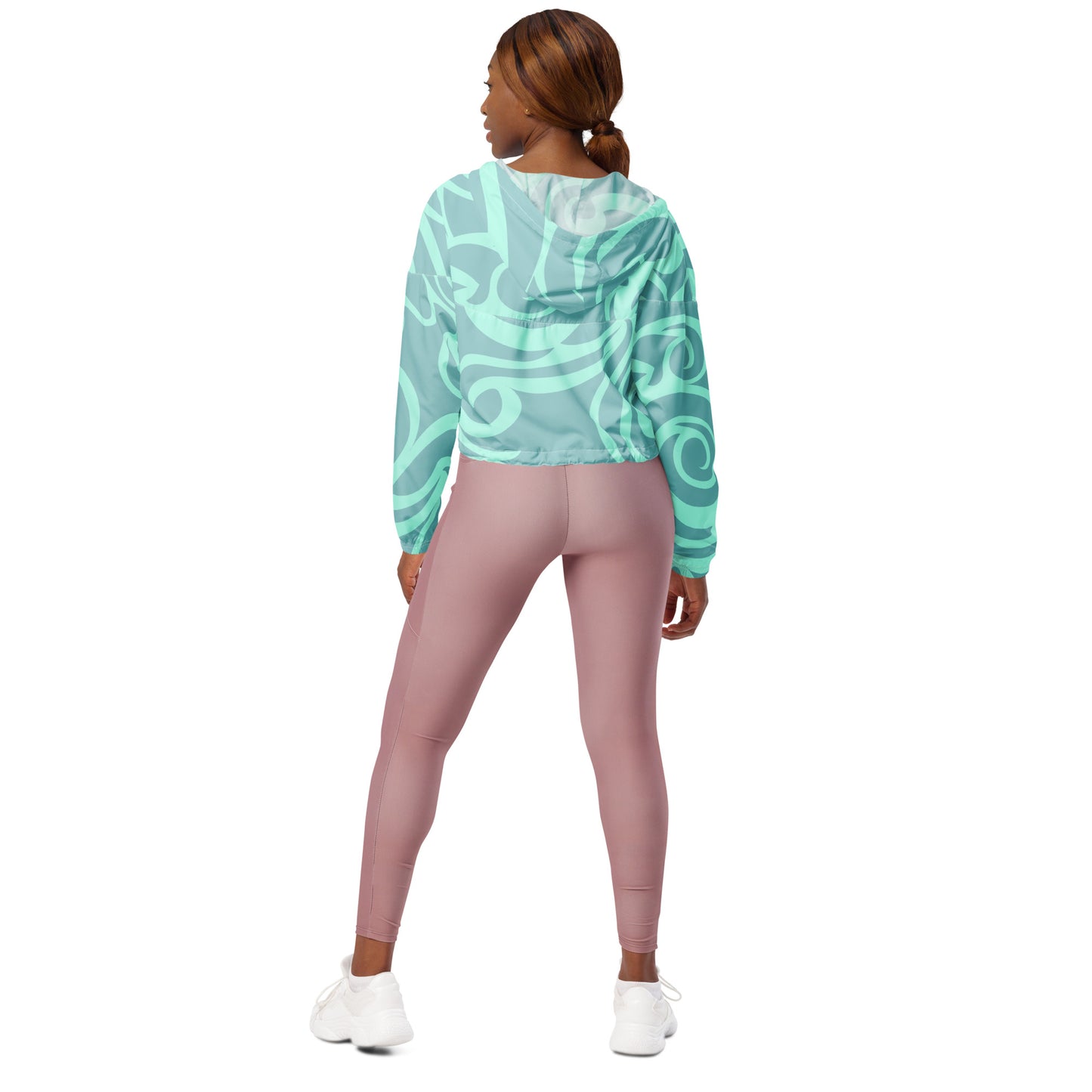 Damen Windbreaker - Türkis - modern Print
