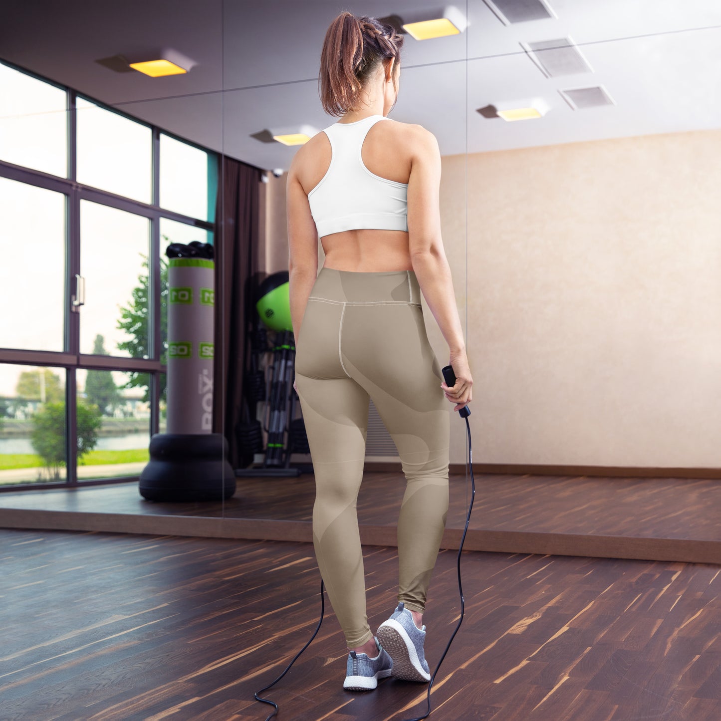 Yoga-Leggings- Beige Braun