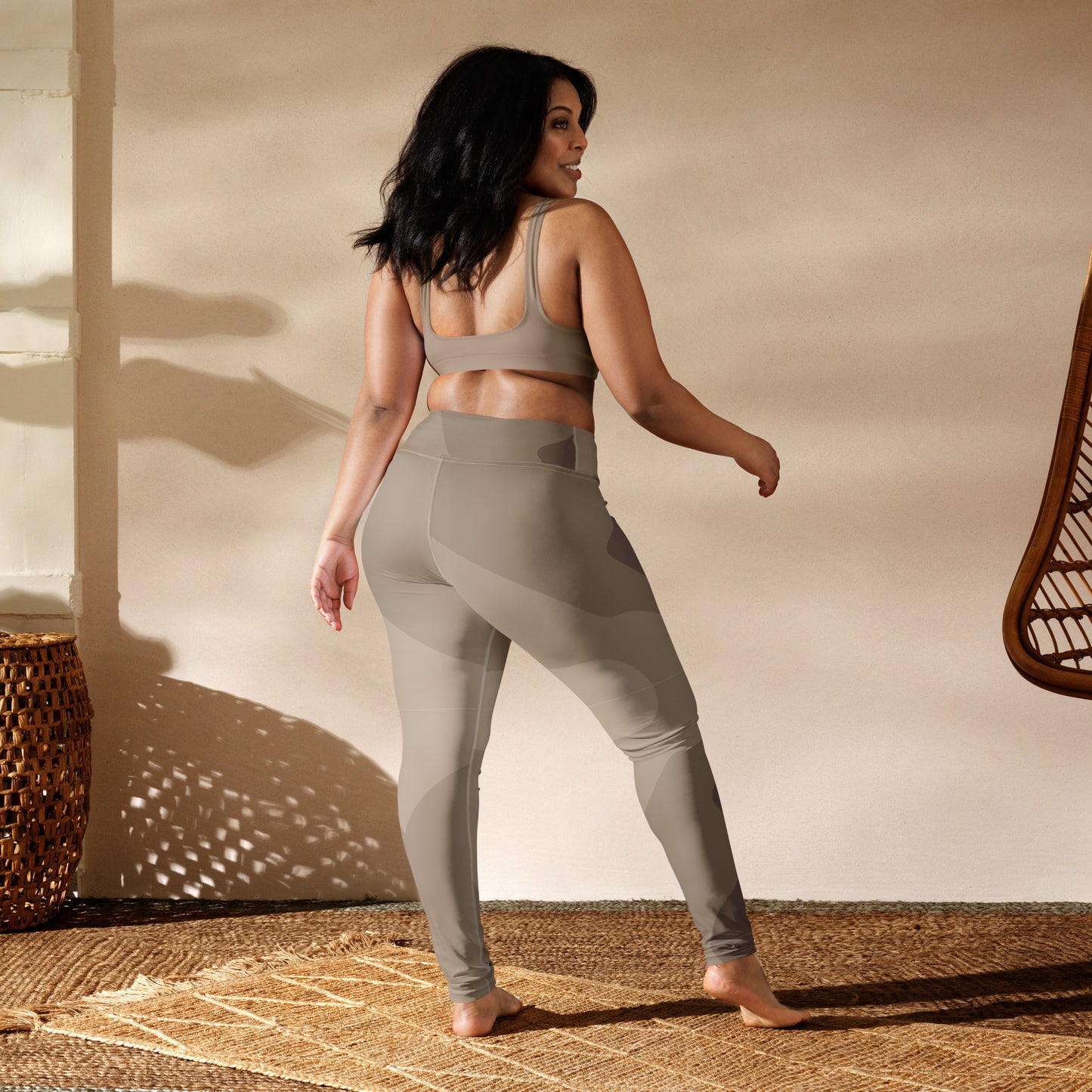 Yoga-Leggings- Beige Braun