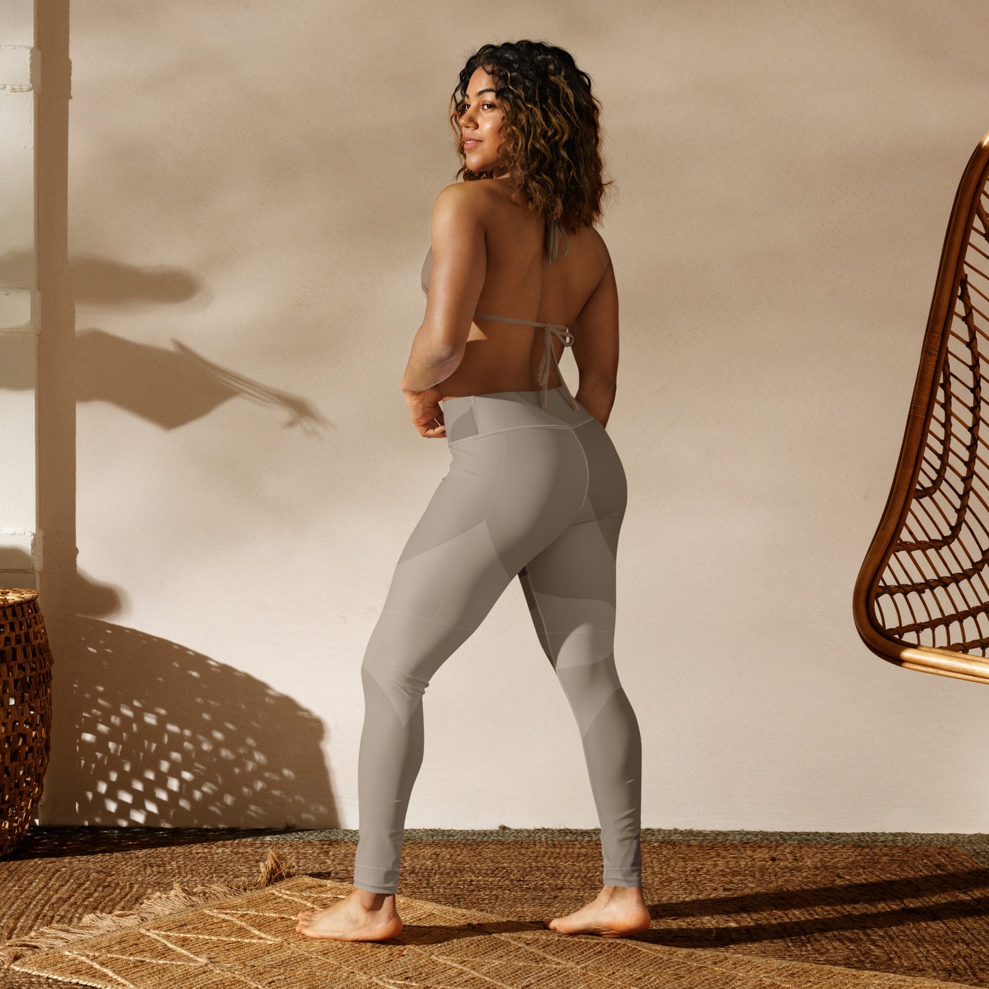Yoga-Leggings- Beige Braun