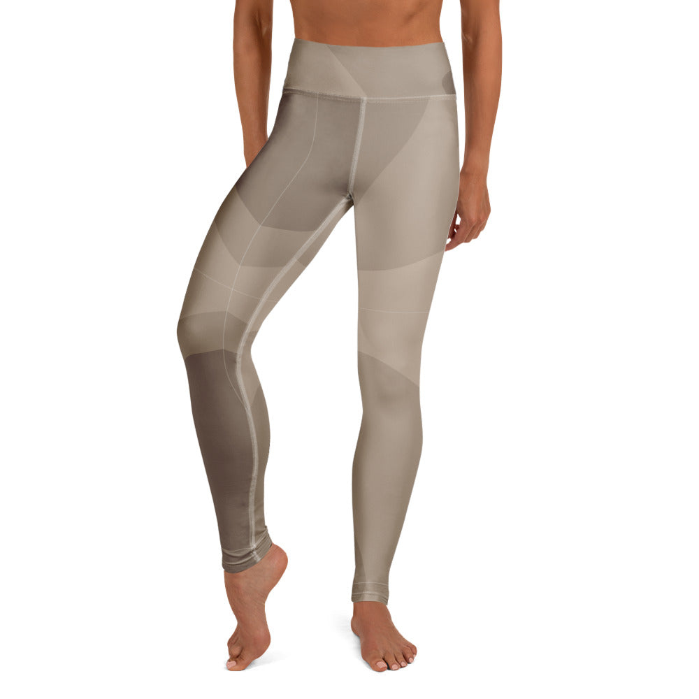 Yoga-Leggings- Beige Braun