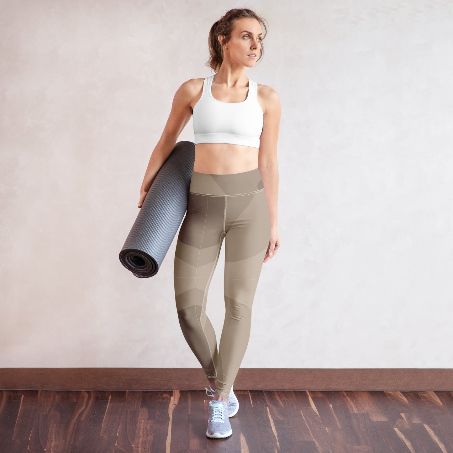 Yoga-Leggings- Beige Braun