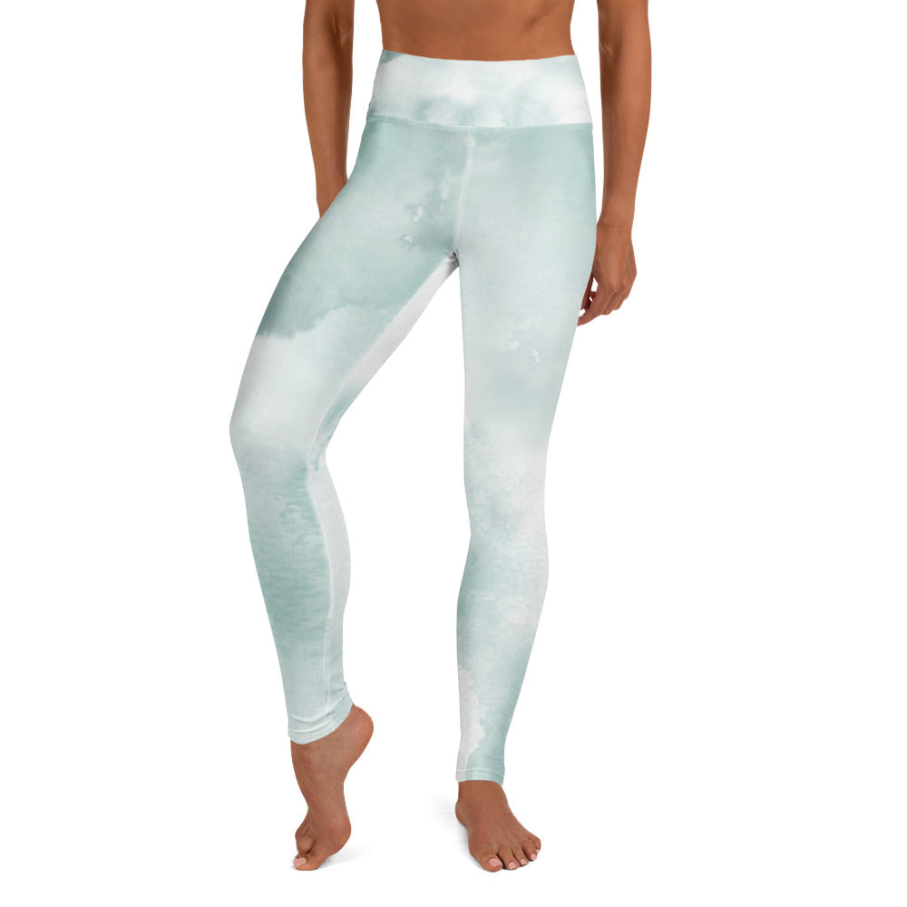 Yoga-Leggings - Mint Weiß