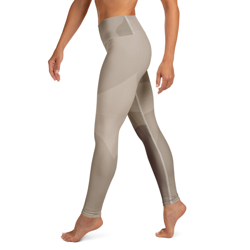 Yoga-Leggings- Beige Braun