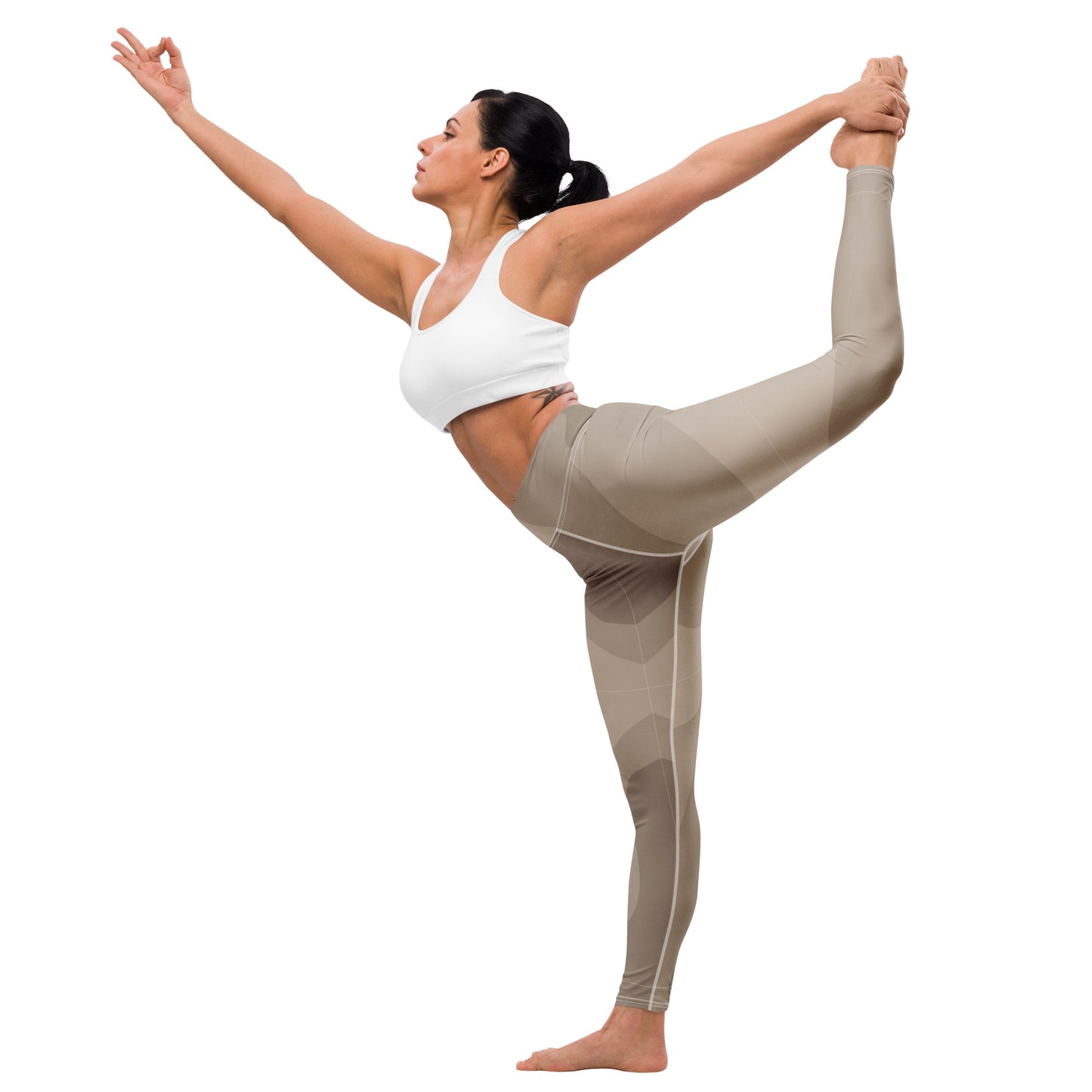 Yoga-Leggings- Beige Braun