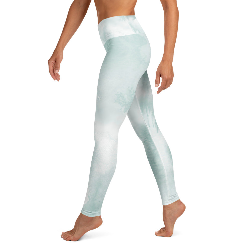Yoga-Leggings - Mint Weiß