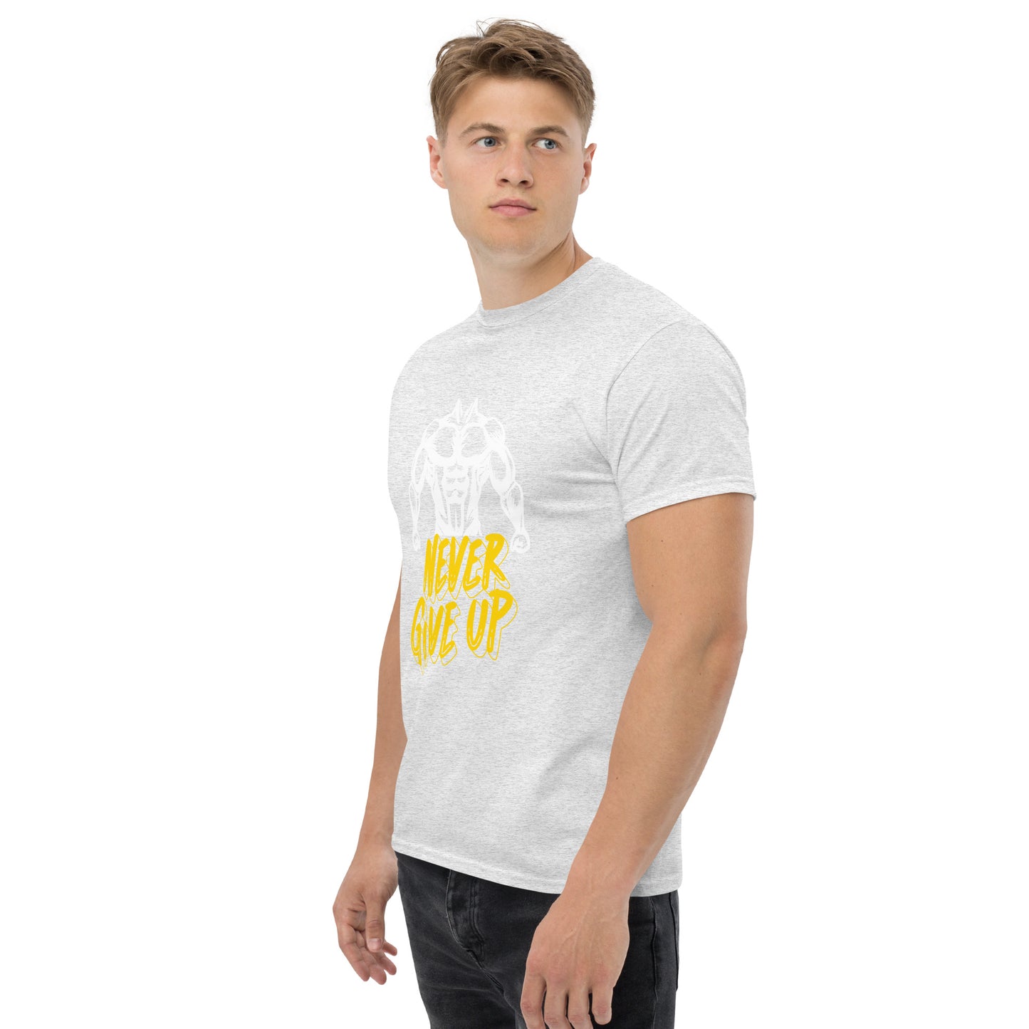 Klassisches Herren-T-Shirt - NEVER GIVE UP