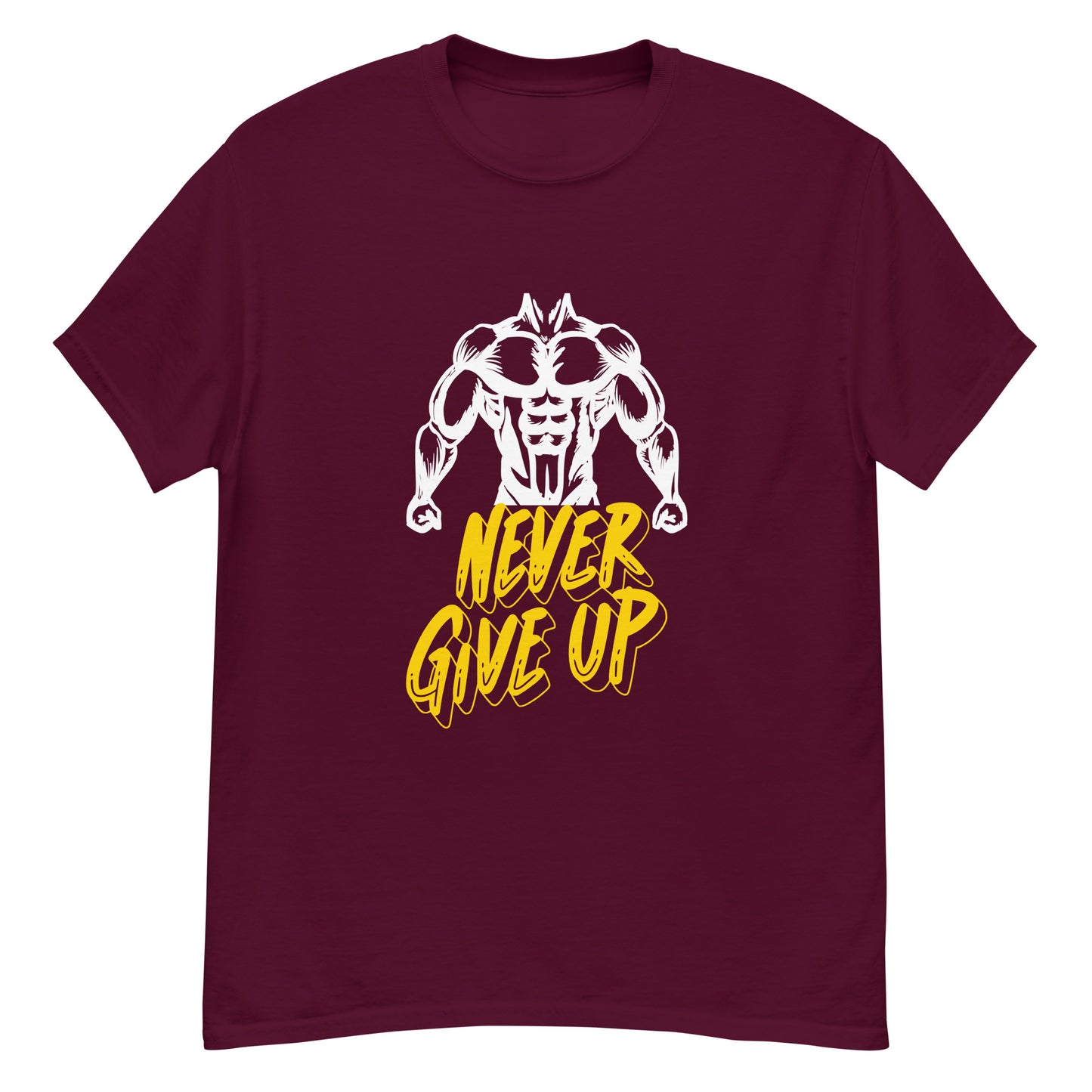 Klassisches Herren-T-Shirt - NEVER GIVE UP