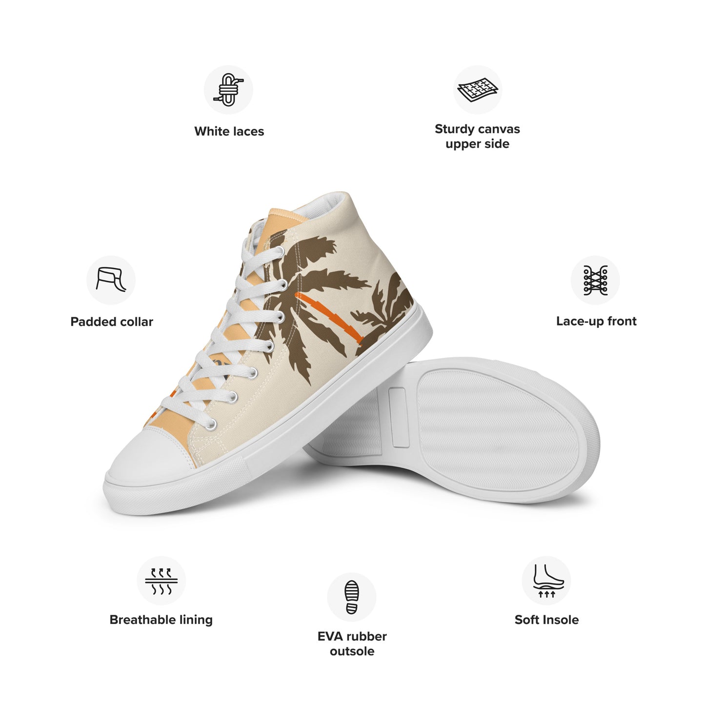 High-Top Leinenschuhe für Herren - Beach Please Print