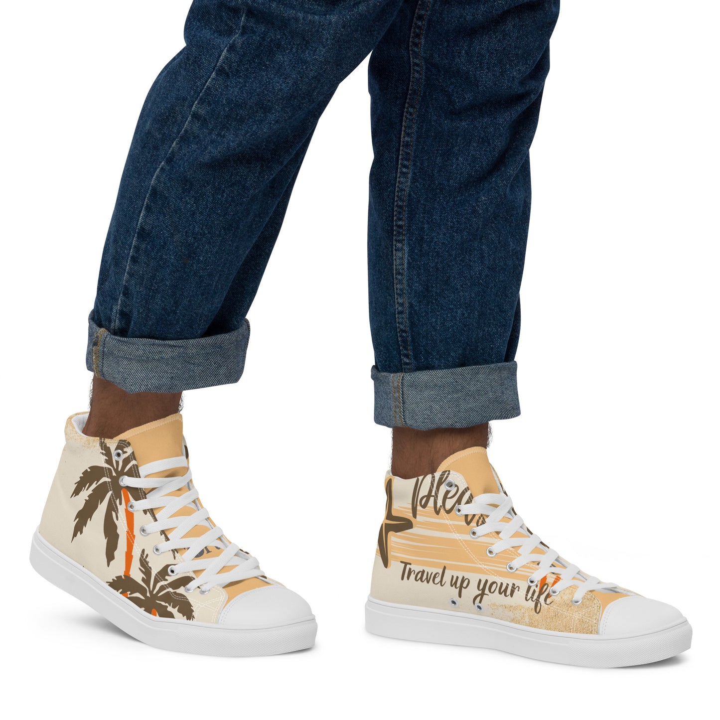 High-Top Leinenschuhe für Herren - Beach Please Print