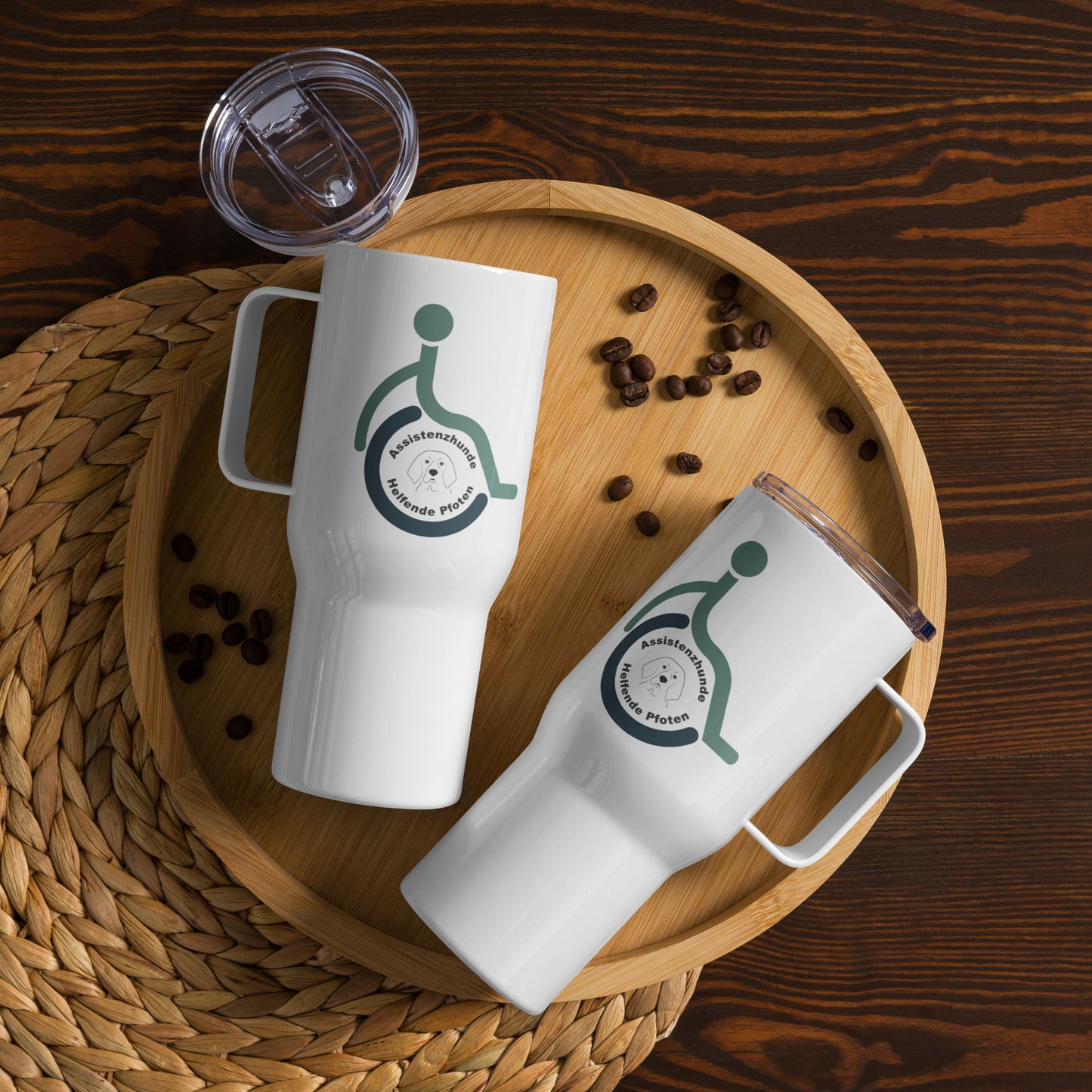 Reisebecher mit Griff - Logo
