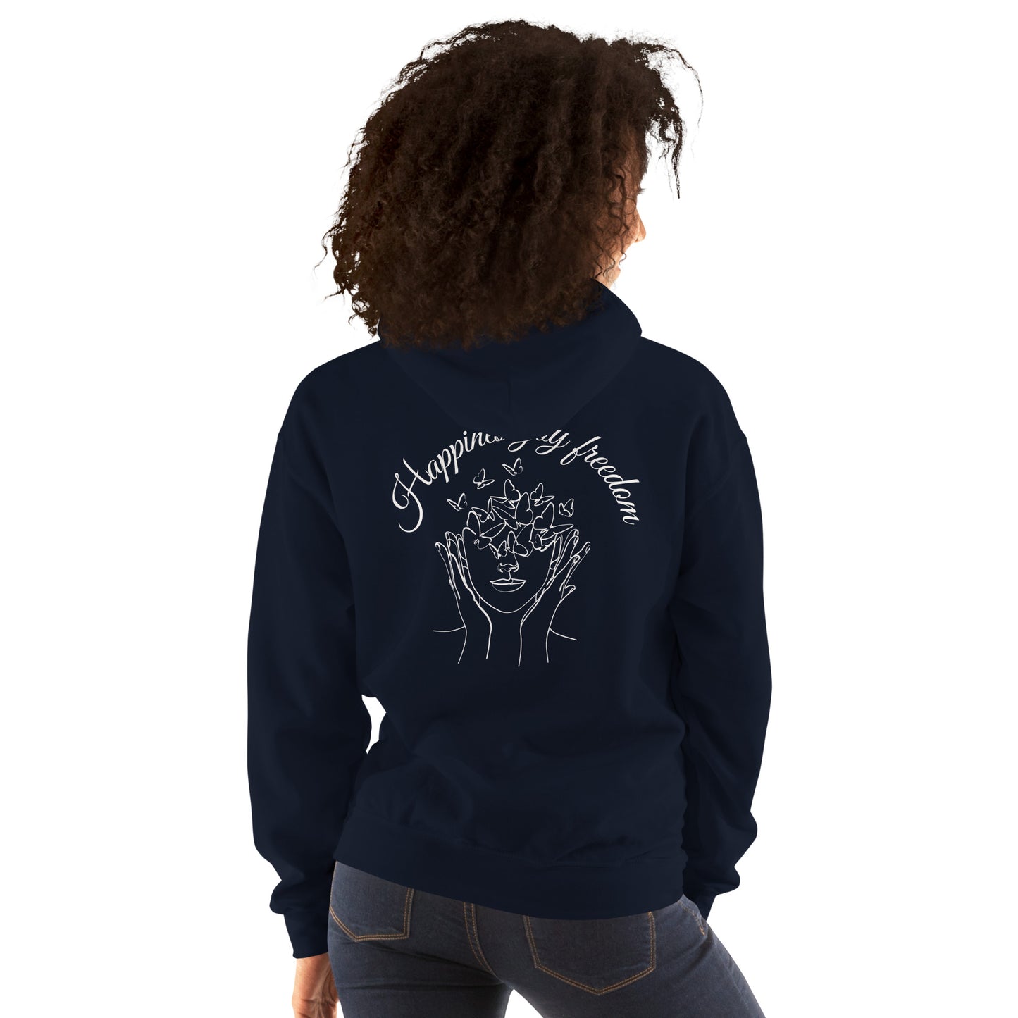 Unisex-Kapuzenpullover - Happyness joy Freedom - Glück Freude Freiheit
