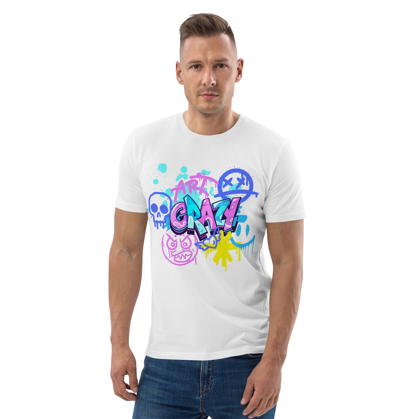 Herren-Bio-Baumwoll-T-Shirt - Crazy Art