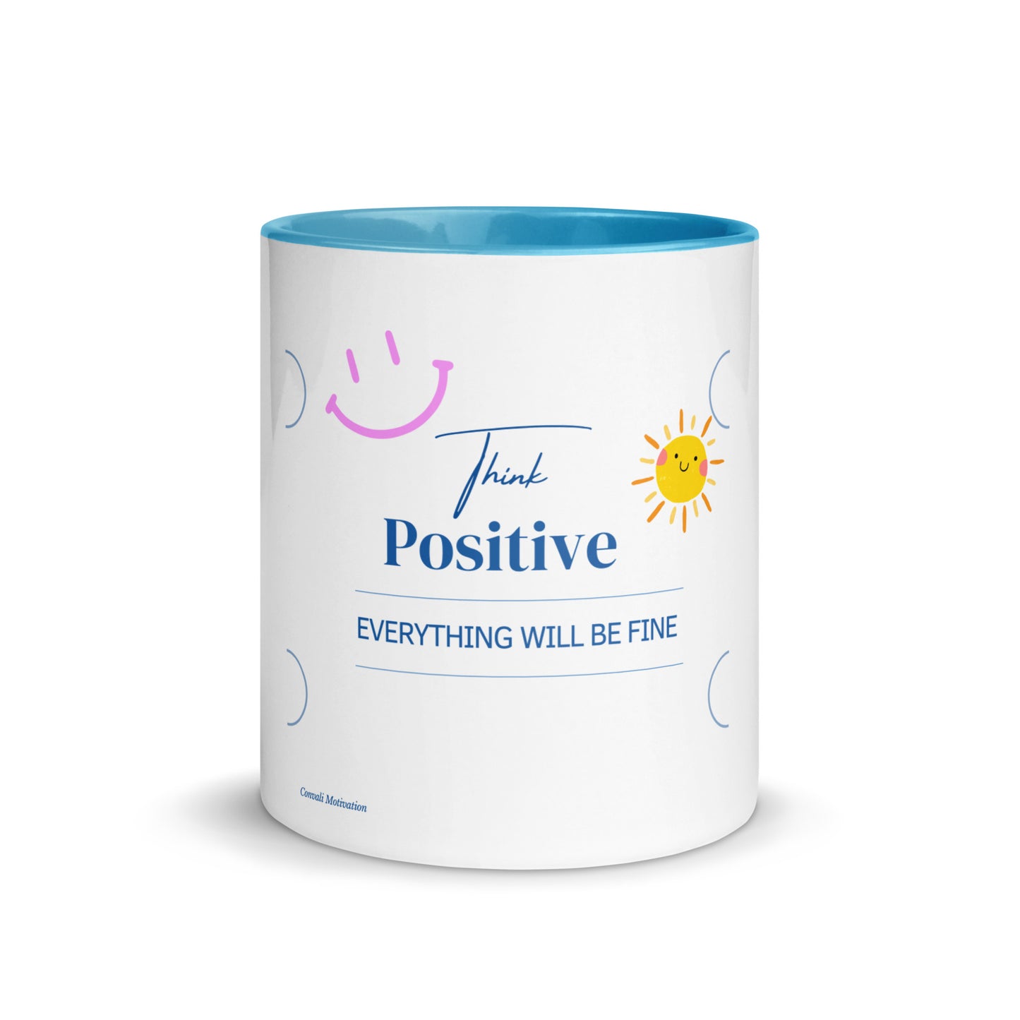 Think Positive Tasse – Zweifarbige Motivations-Tasse in Gelb oder Blau