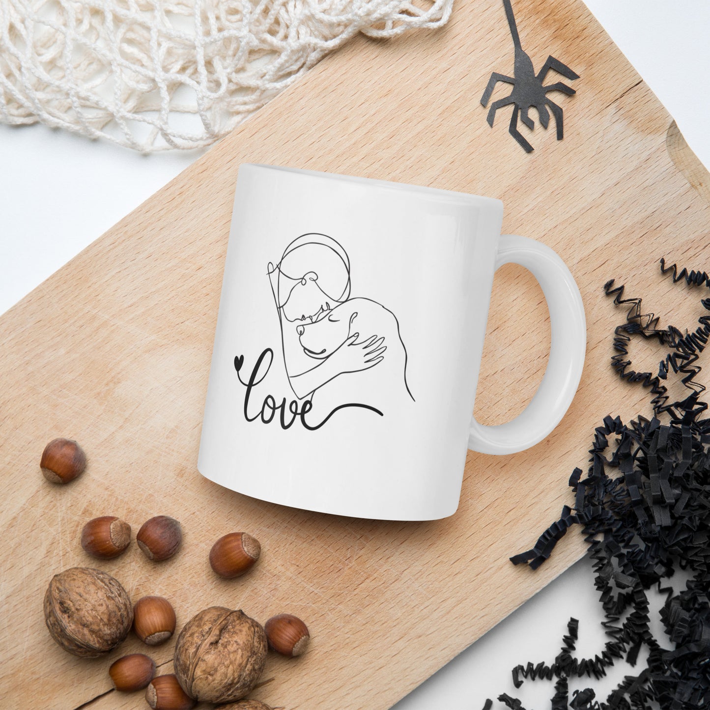 Tasse mit Hundemotiv – Frau & Hund mit Herz | Perfekt für Hundefans