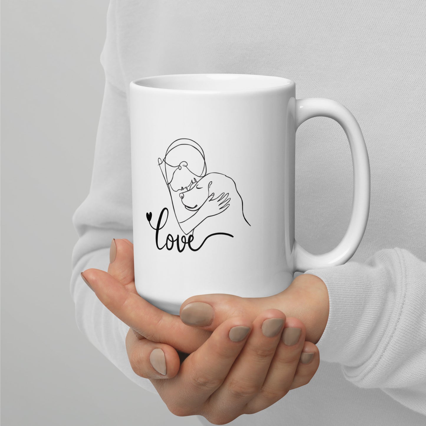 Tasse mit Hundemotiv – Frau & Hund mit Herz | Perfekt für Hundefans