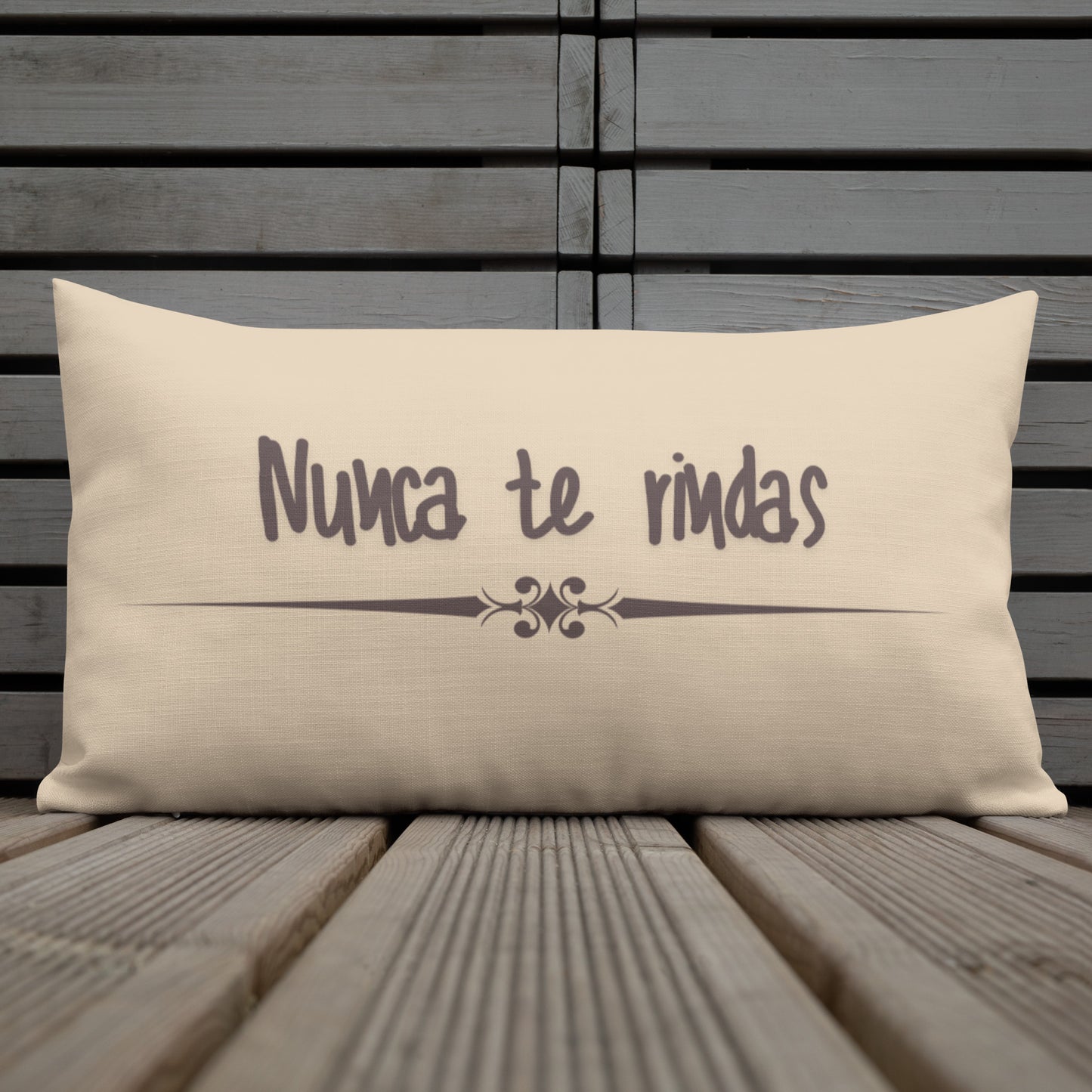 Premium-Kissen- Nunca te rindas- Gib niemals auf