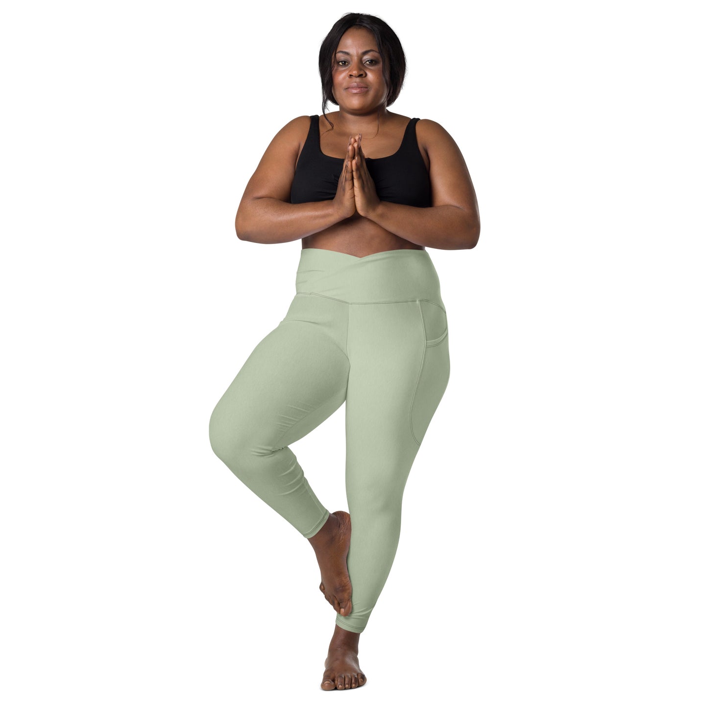 V-Bund-Leggings mit Taschen