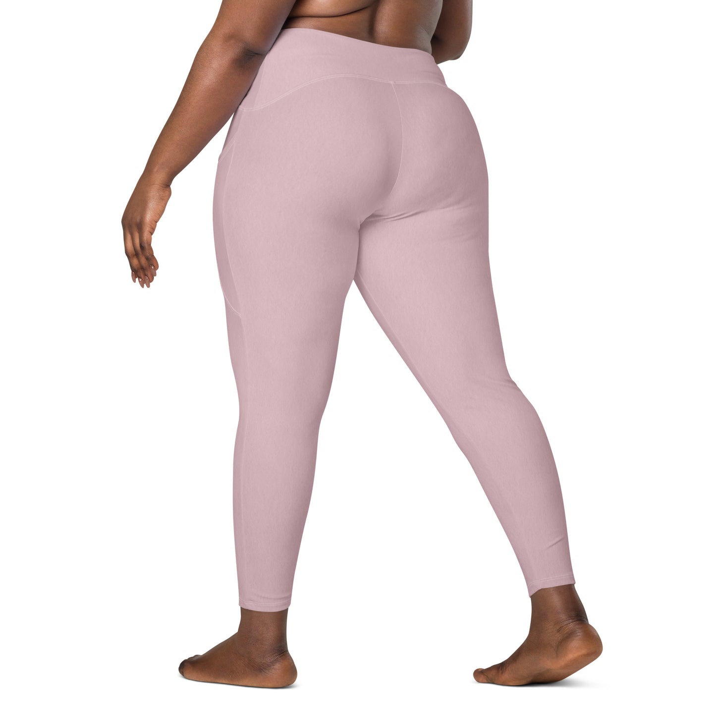 V-Bund-Leggings mit Taschen in Rosé