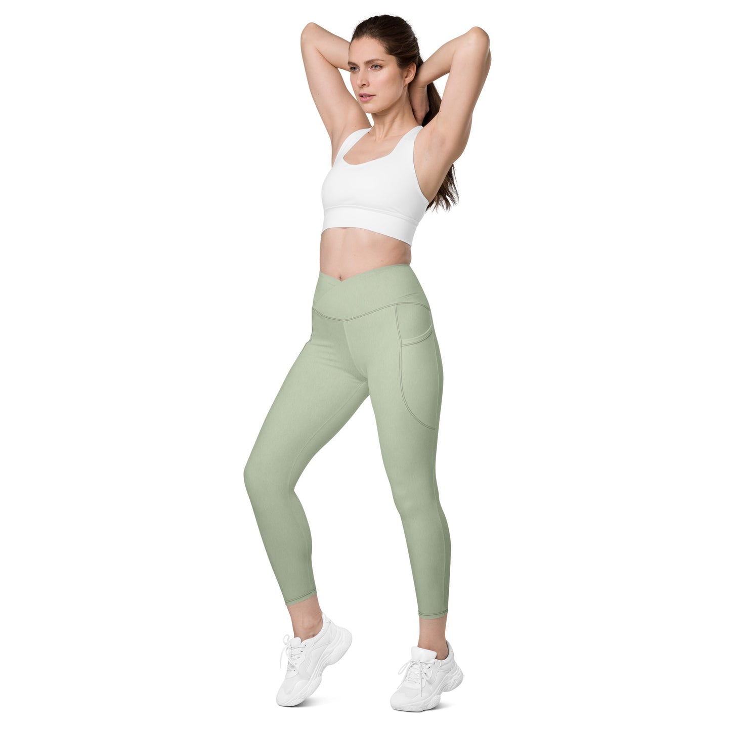 V-Bund-Leggings mit Taschen