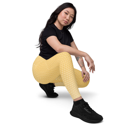 V-Bund-Leggings mit Taschen - Gelb