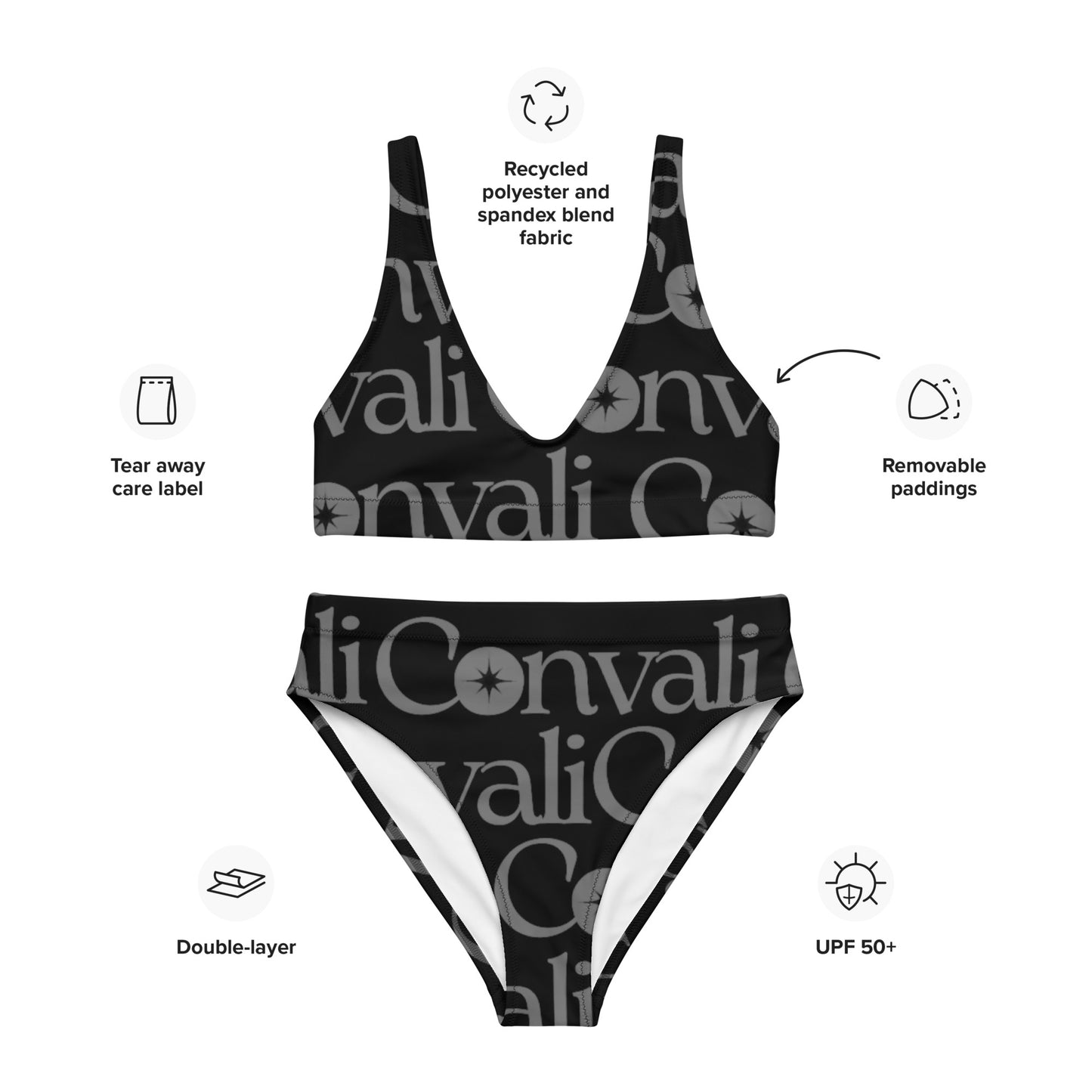 Recycelter Bikini mit hoher Taille- Convali Design