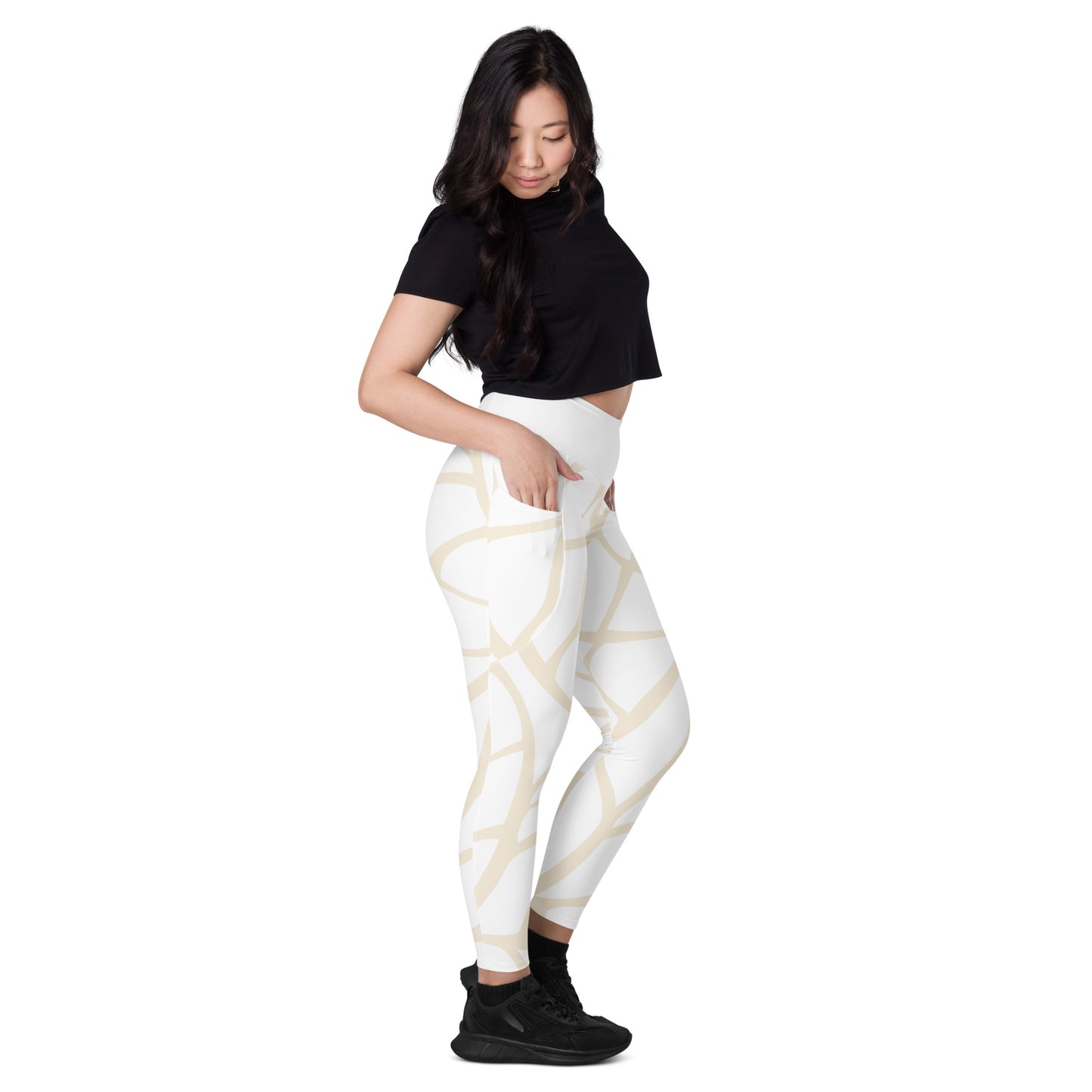 Leggings mit Taschen - Modern Design- beige