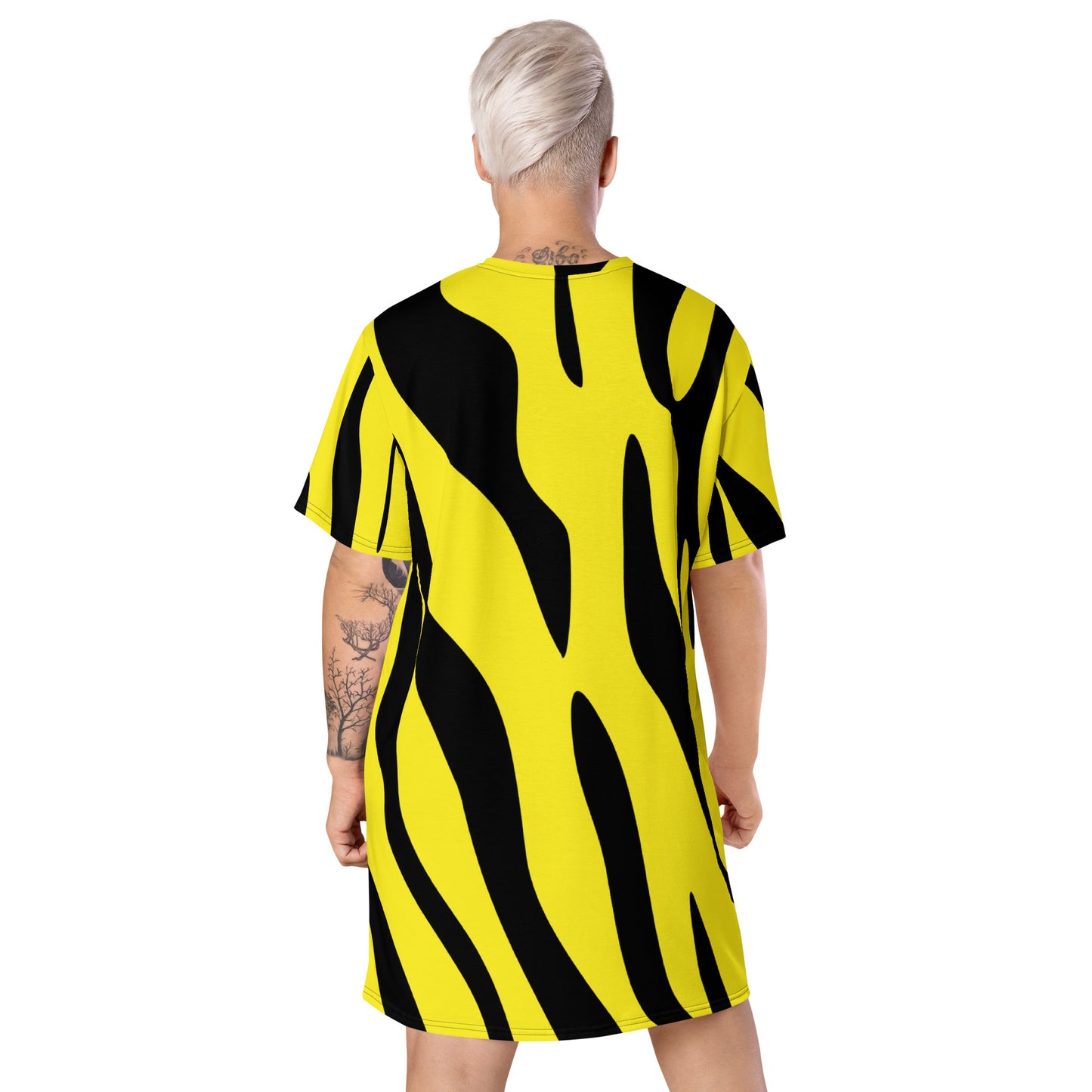T-Shirt-Kleid - Gelb Schwarz