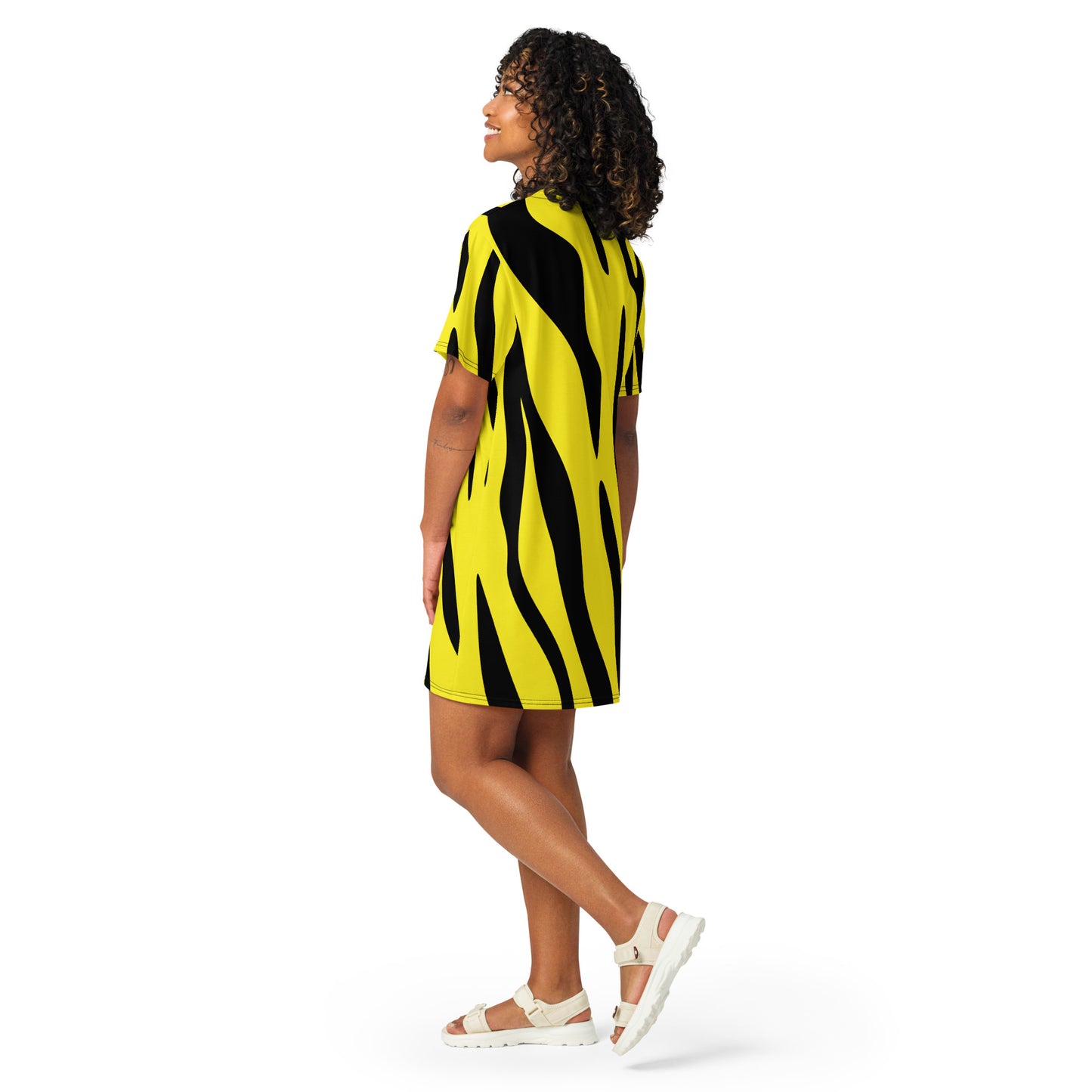 T-Shirt-Kleid - Gelb Schwarz