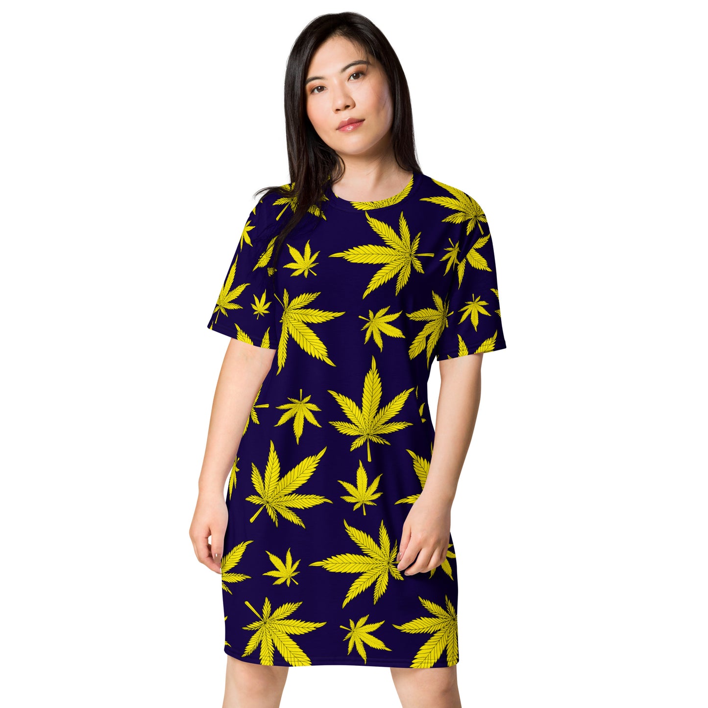 T-Shirt-Kleid Palmenblätter