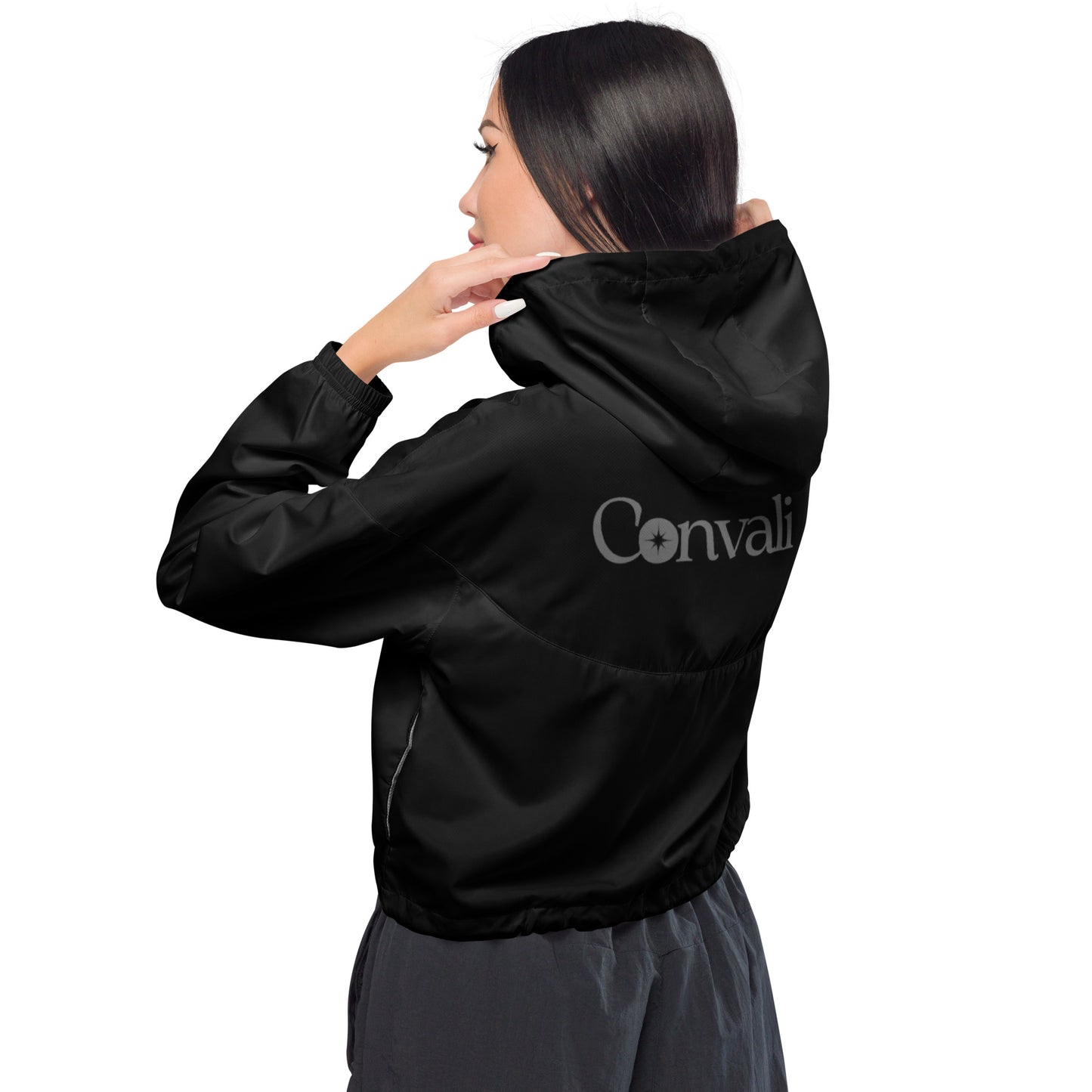 Damen-Windbreaker -kurz - in schwarz - Convali