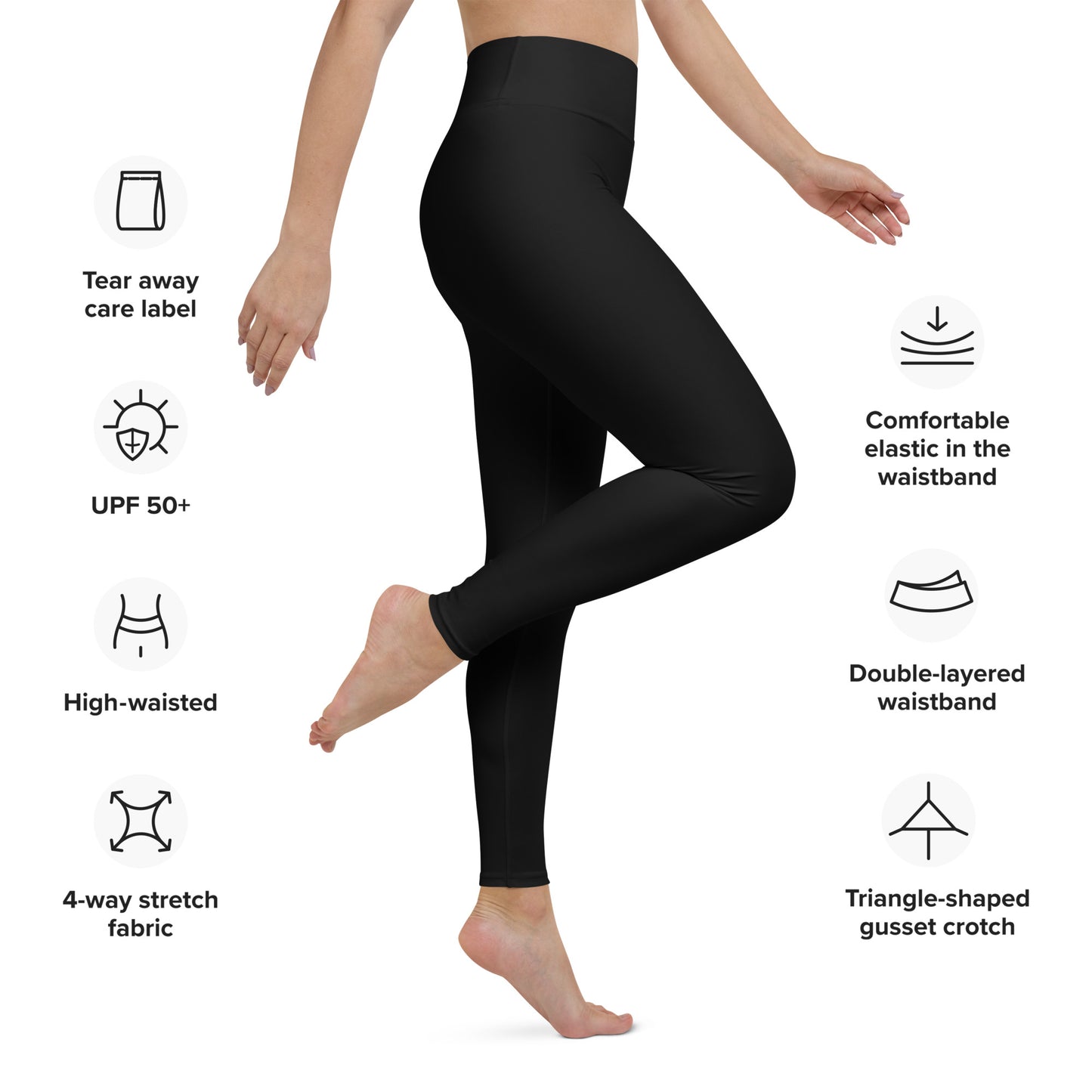 Leggings - Einfarbig Schwarz-Convali