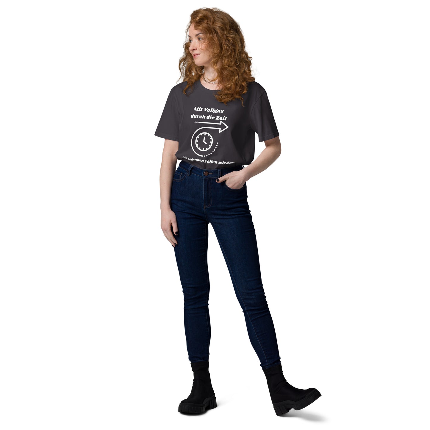 Unisex-Bio-Baumwoll-T-Shirt - Mit Vollgas durch die Zeit