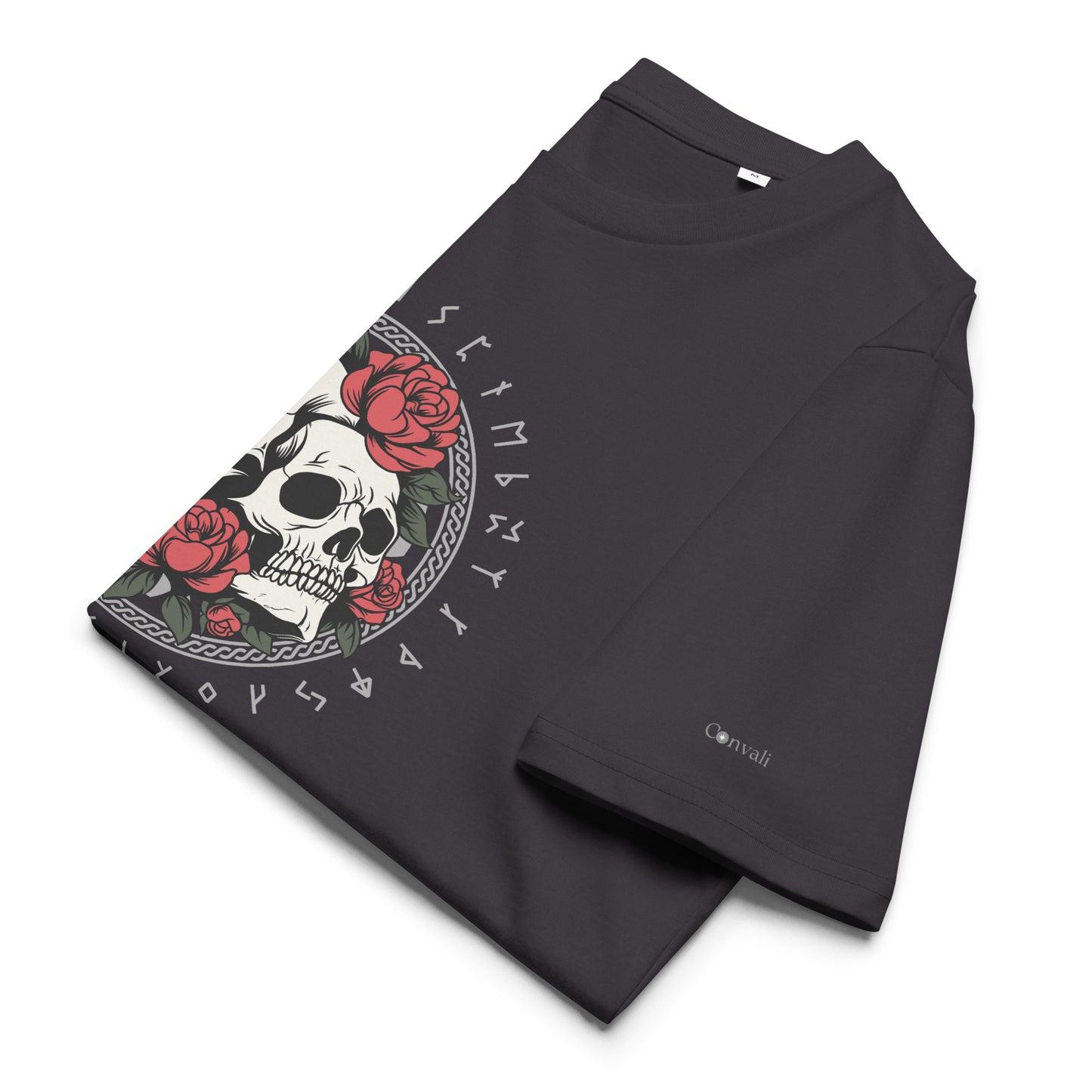 Unisex Bio T-Shirt mit Totenkopf & Rosen – Skulls & Roses Design – Nachhaltig & Vegan