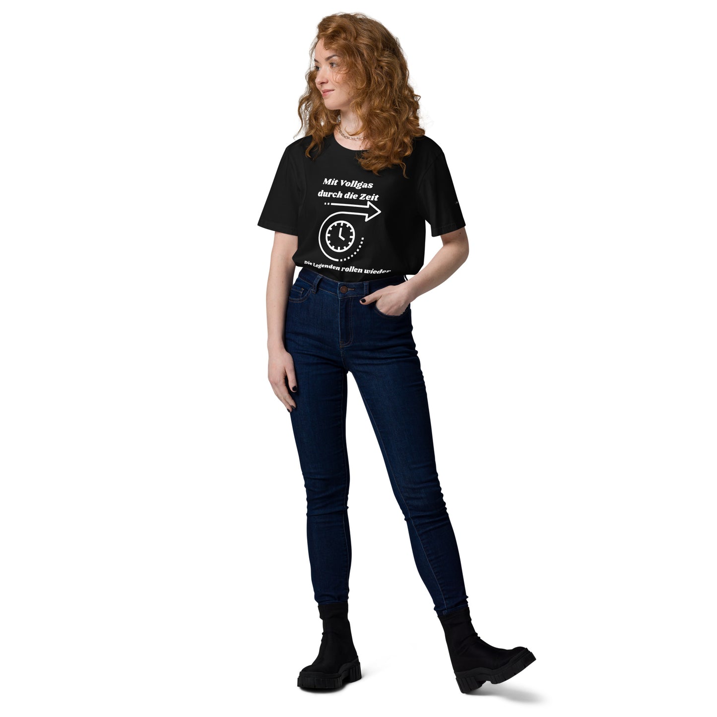 Unisex-Bio-Baumwoll-T-Shirt - Mit Vollgas durch die Zeit