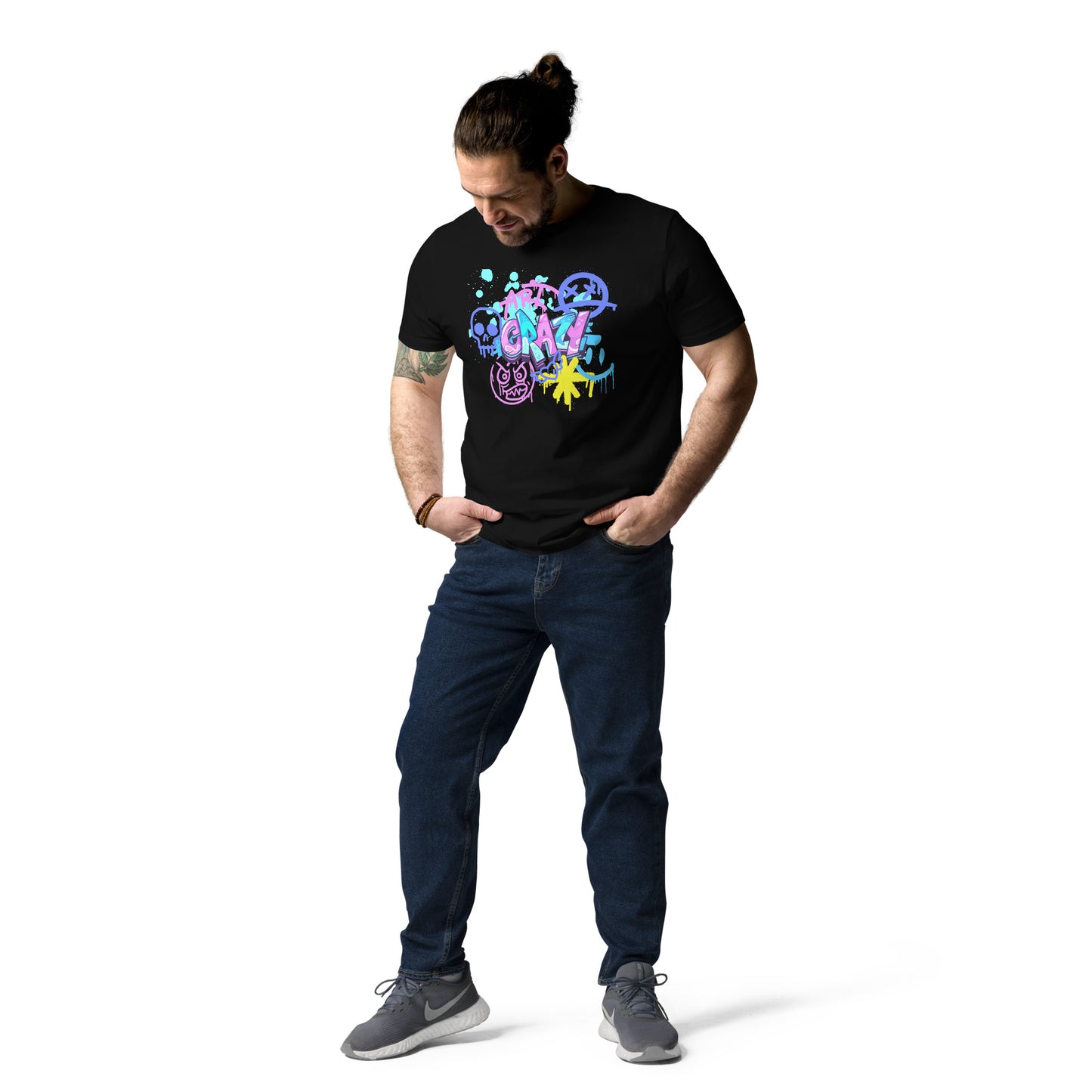 Herren-Bio-Baumwoll-T-Shirt - Crazy Art