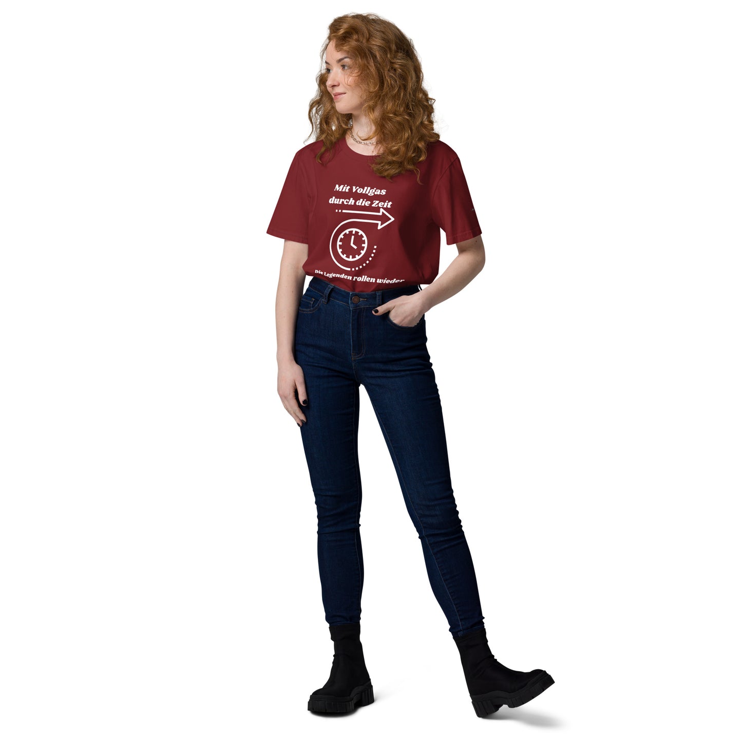 Unisex-Bio-Baumwoll-T-Shirt - Mit Vollgas durch die Zeit