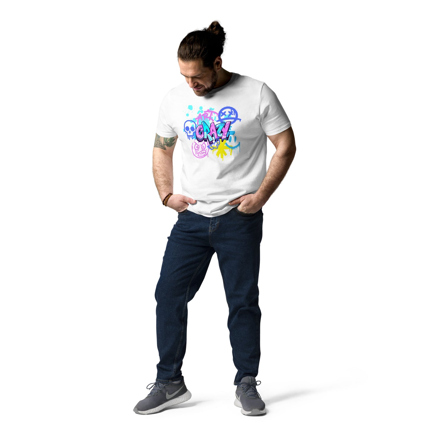 Herren-Bio-Baumwoll-T-Shirt - Crazy Art